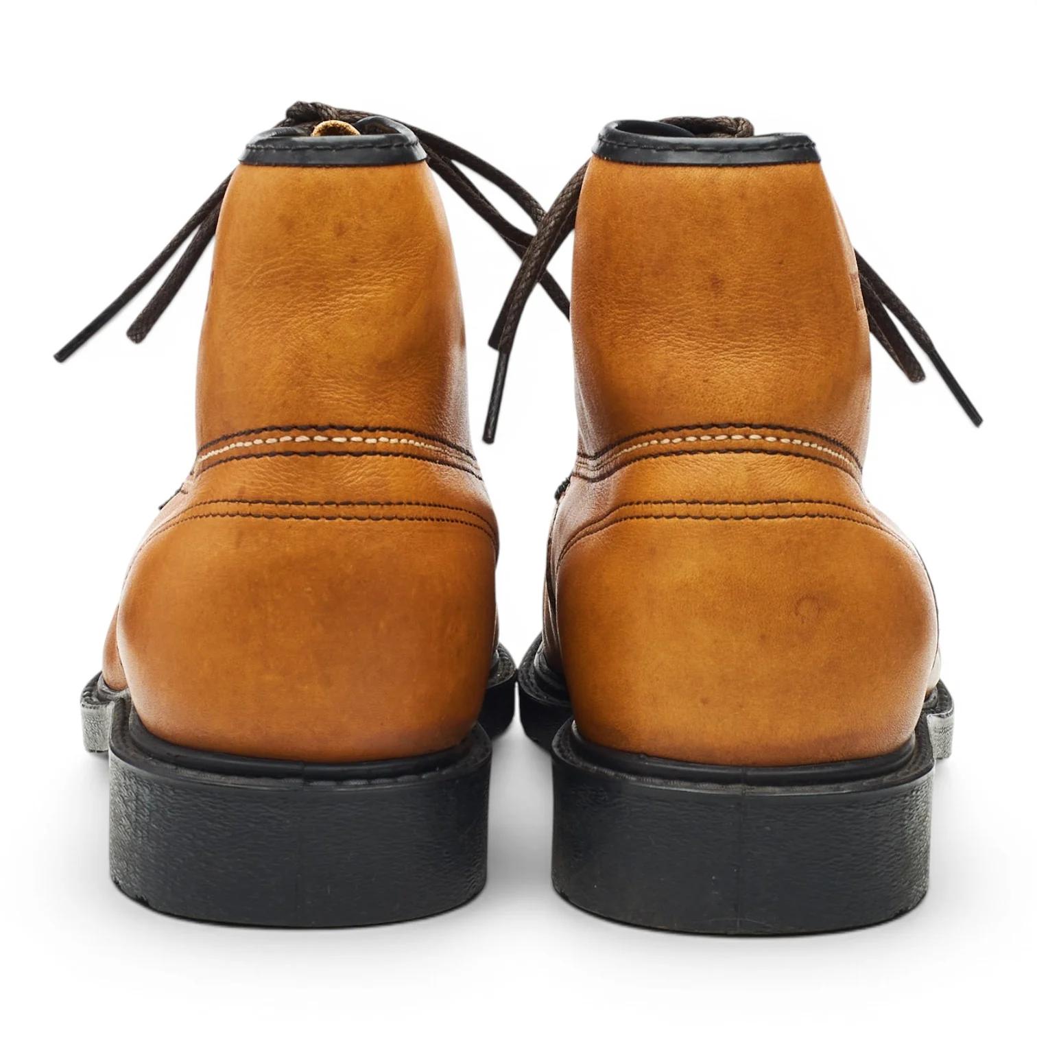 '3368' Tan Brown Leather Steel Toe Boots UK 7 US 8 E - Image 4