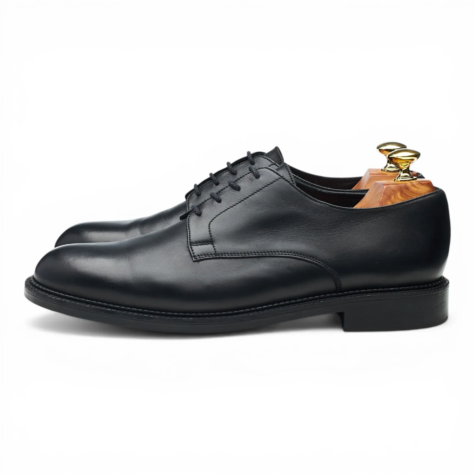 '353' Black Leather Derby 8 D UK 8.5 - Image 3