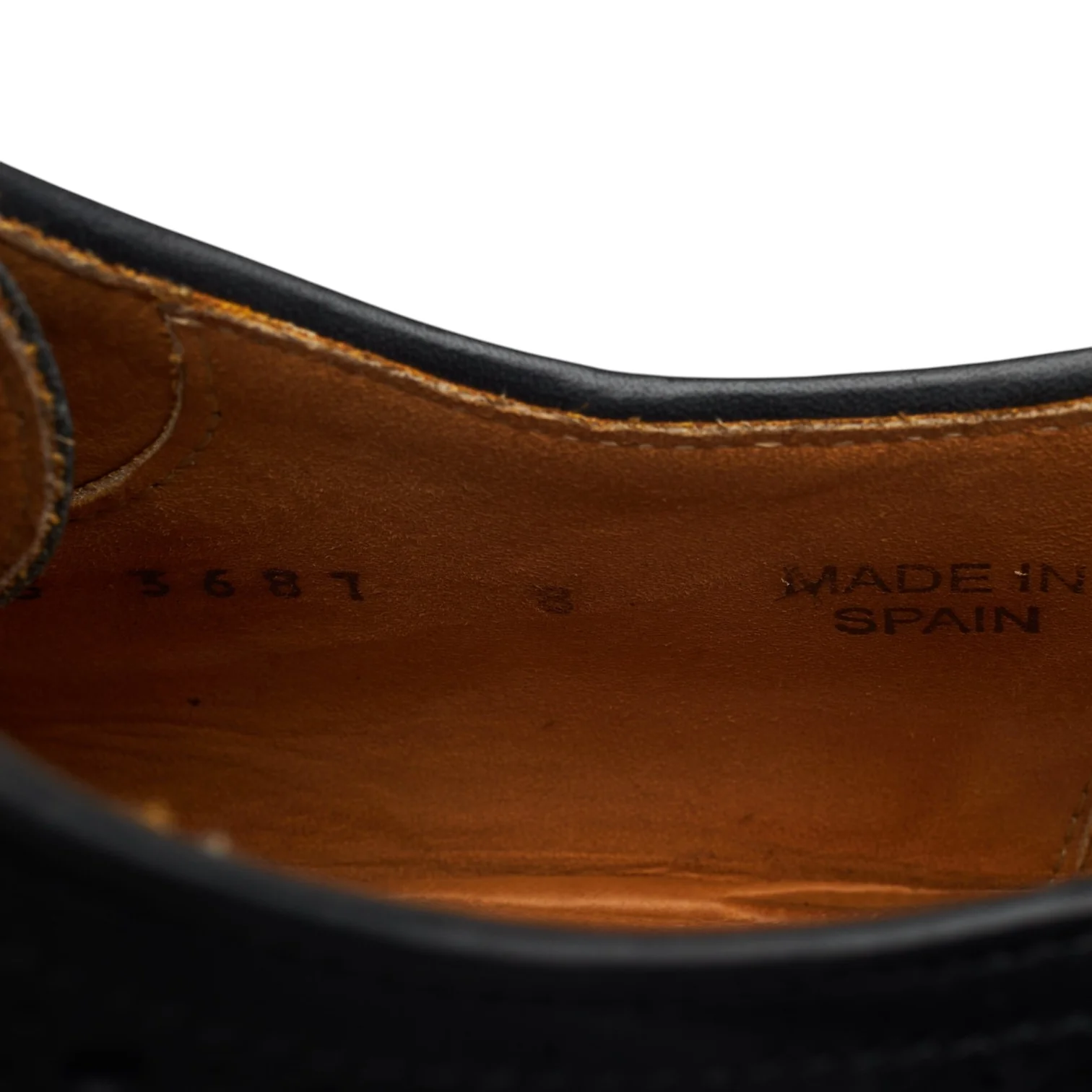 '3681' Black Leather Derby Brogues UK 8 - Image 7