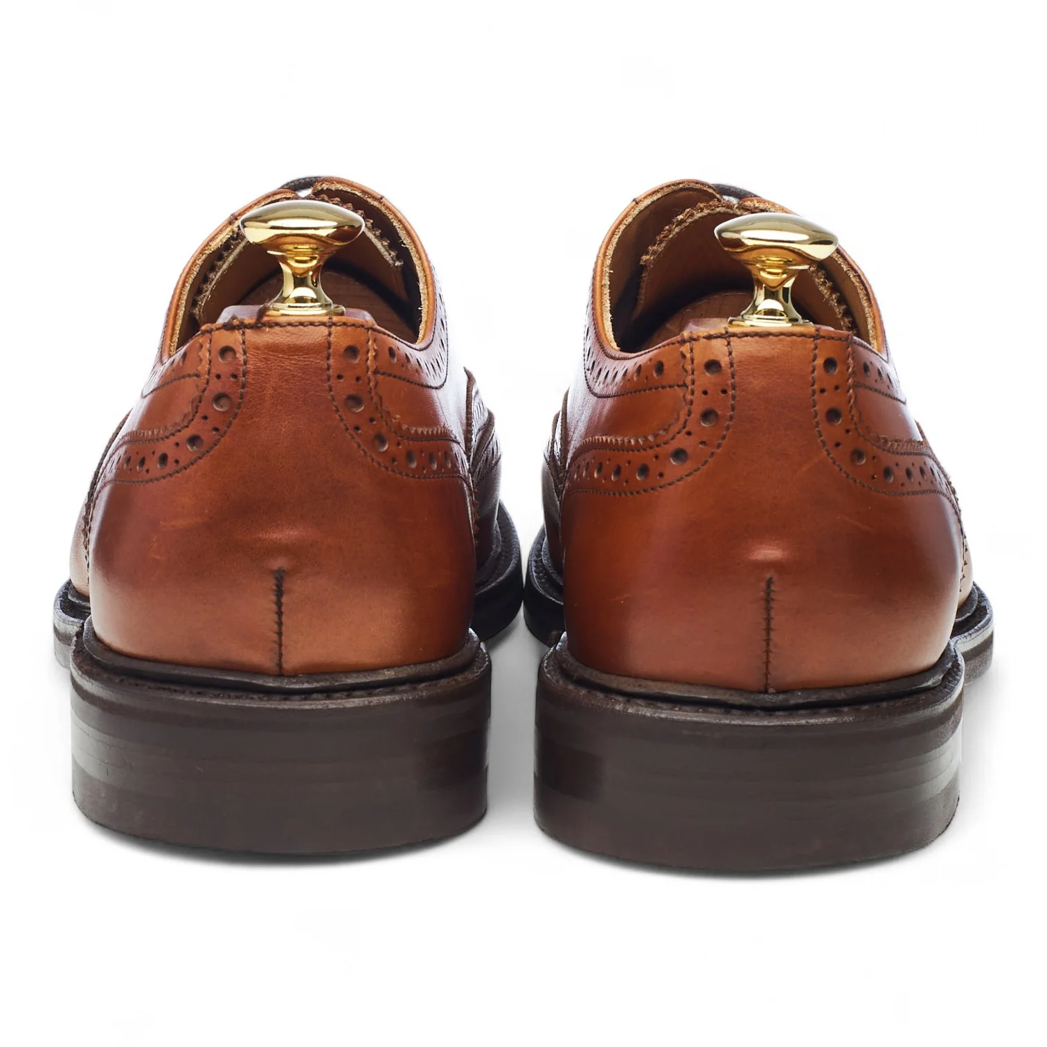 '3818' Tan Brown Leather Oxford Brogues UK 8.5 - Image 4