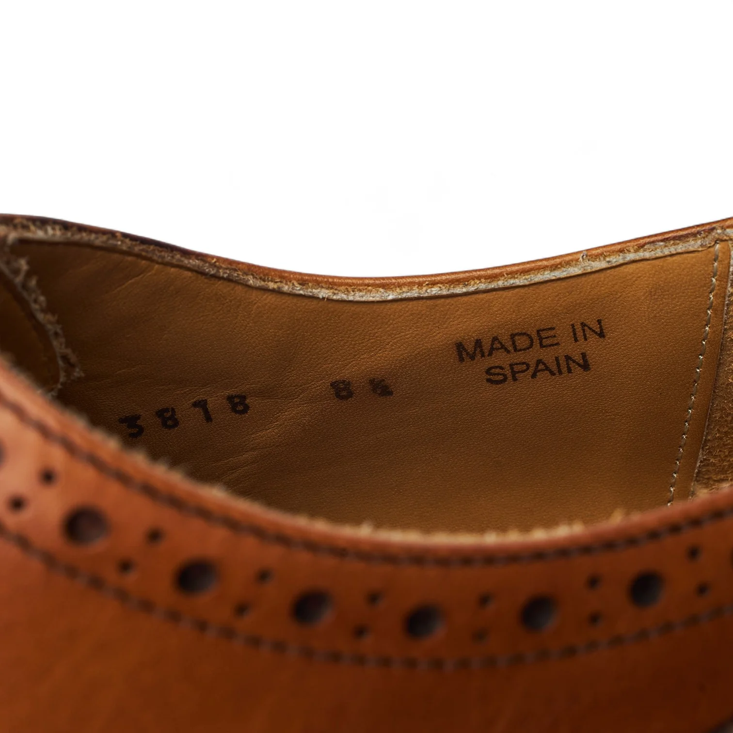 '3818' Tan Brown Leather Oxford Brogues UK 8.5 - Image 7