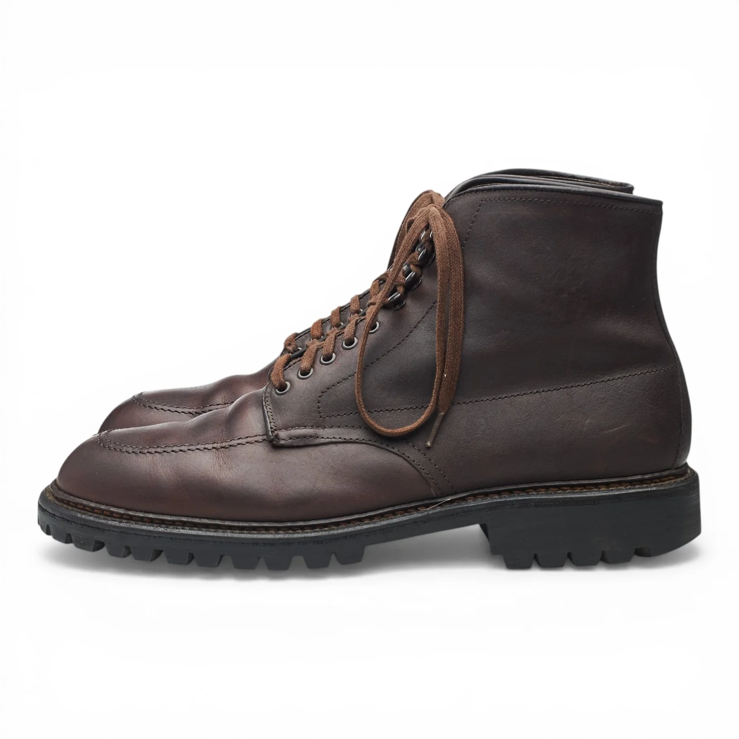 '404' Dark Brown Leather Moc Toe Boots UK 7 US 8 D - Image 3