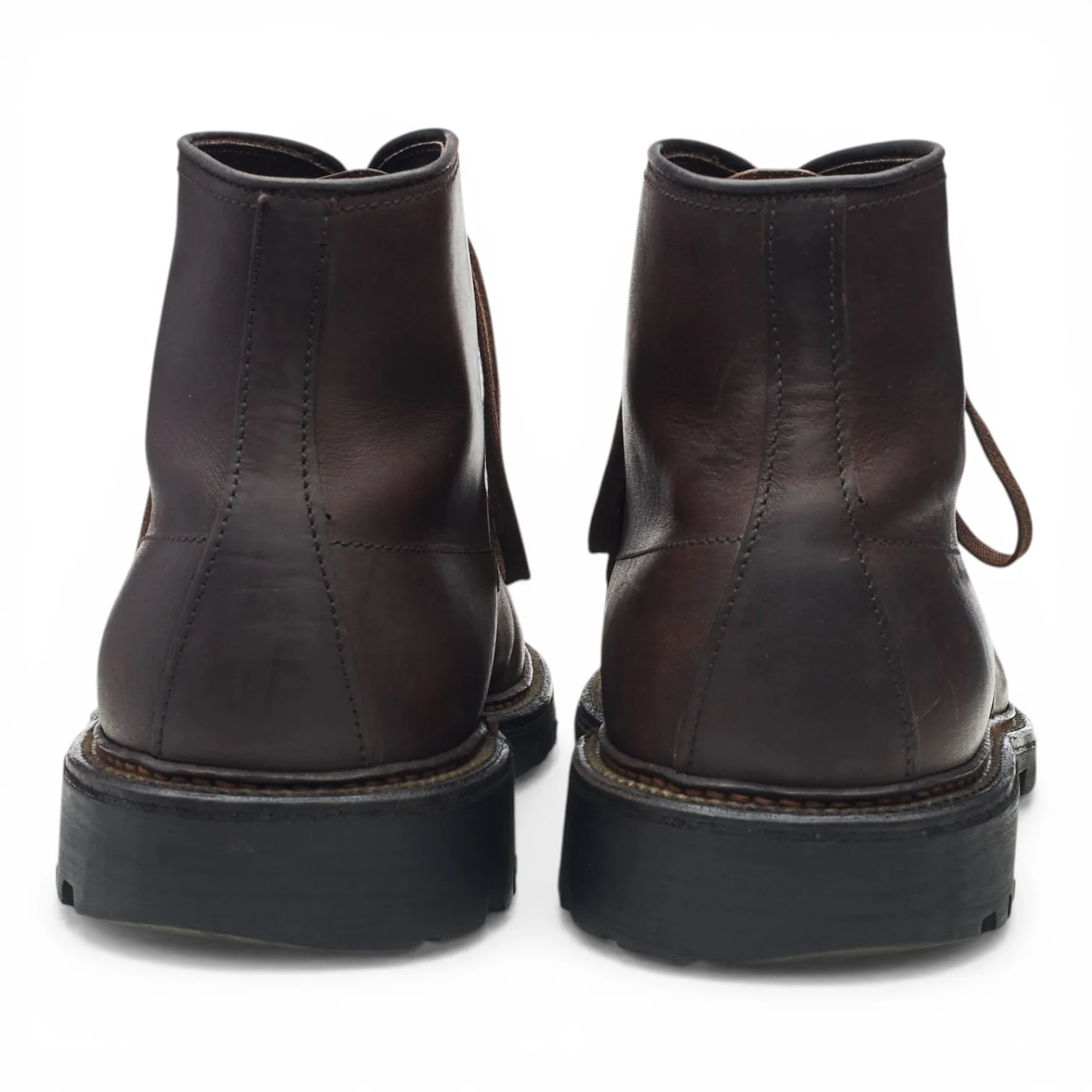 '404' Dark Brown Leather Moc Toe Boots UK 7 US 8 D - Image 4