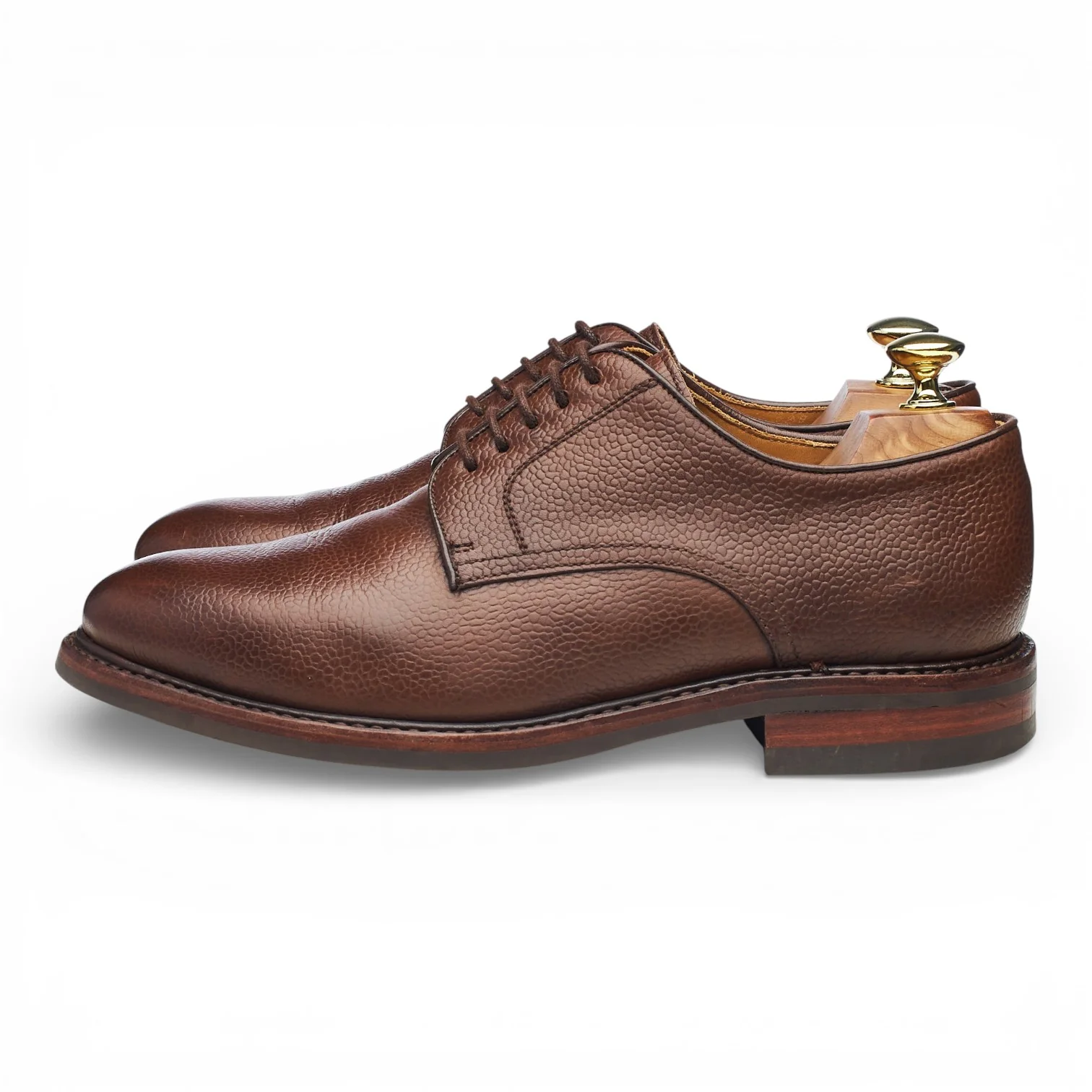 '4169' Brown Grain Leather Derby UK 7 - Image 3