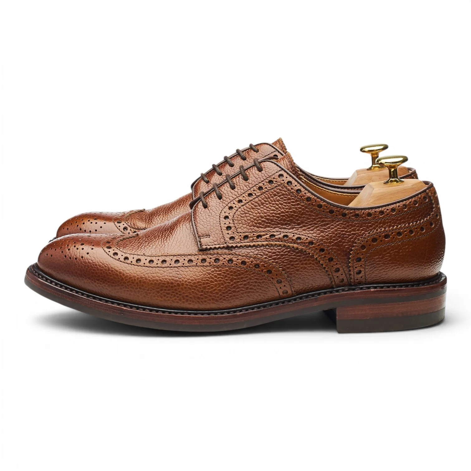 '4170' Brown Leather Derby Brogues UK 8 - Image 3