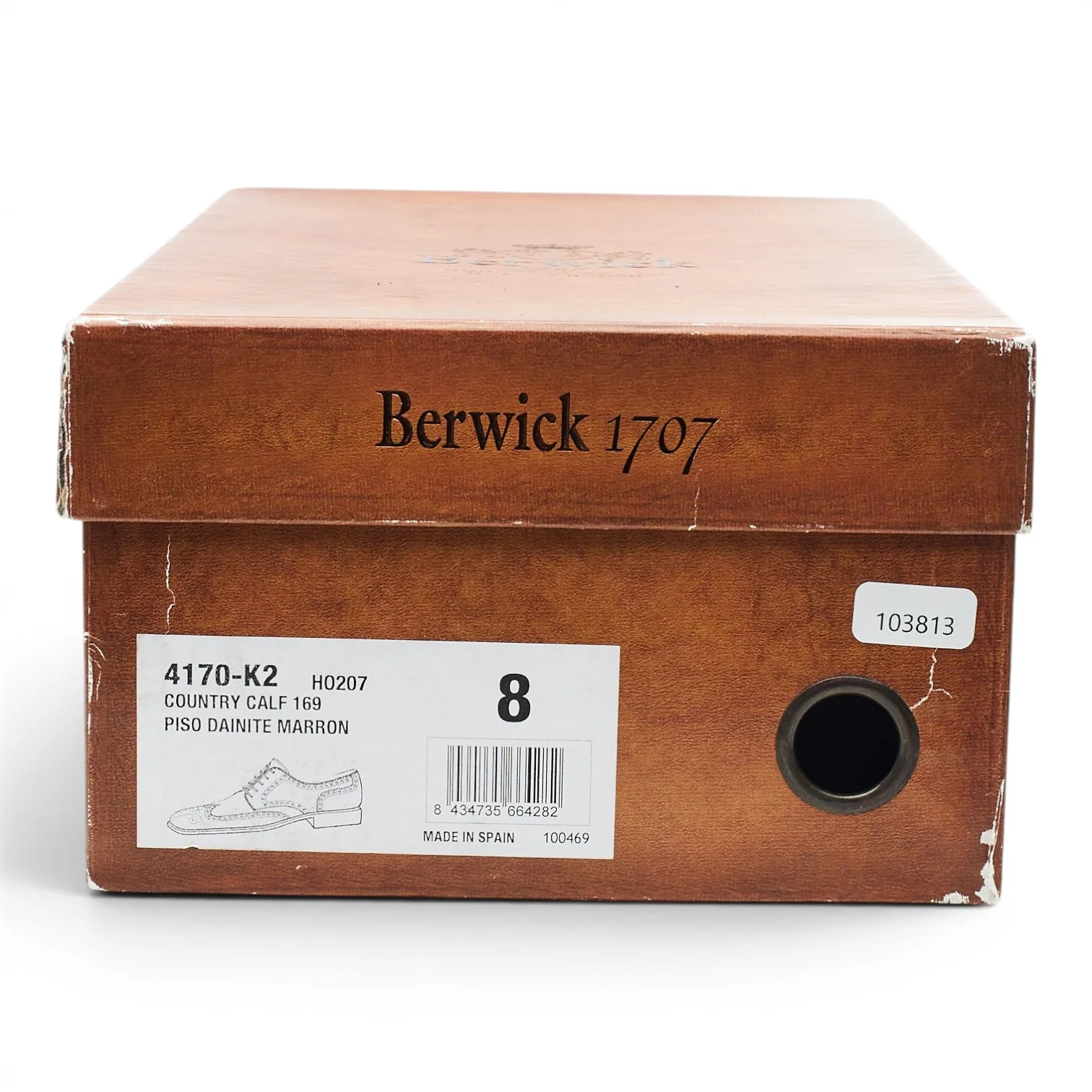 '4170' Brown Leather Derby Brogues UK 8 - Image 8