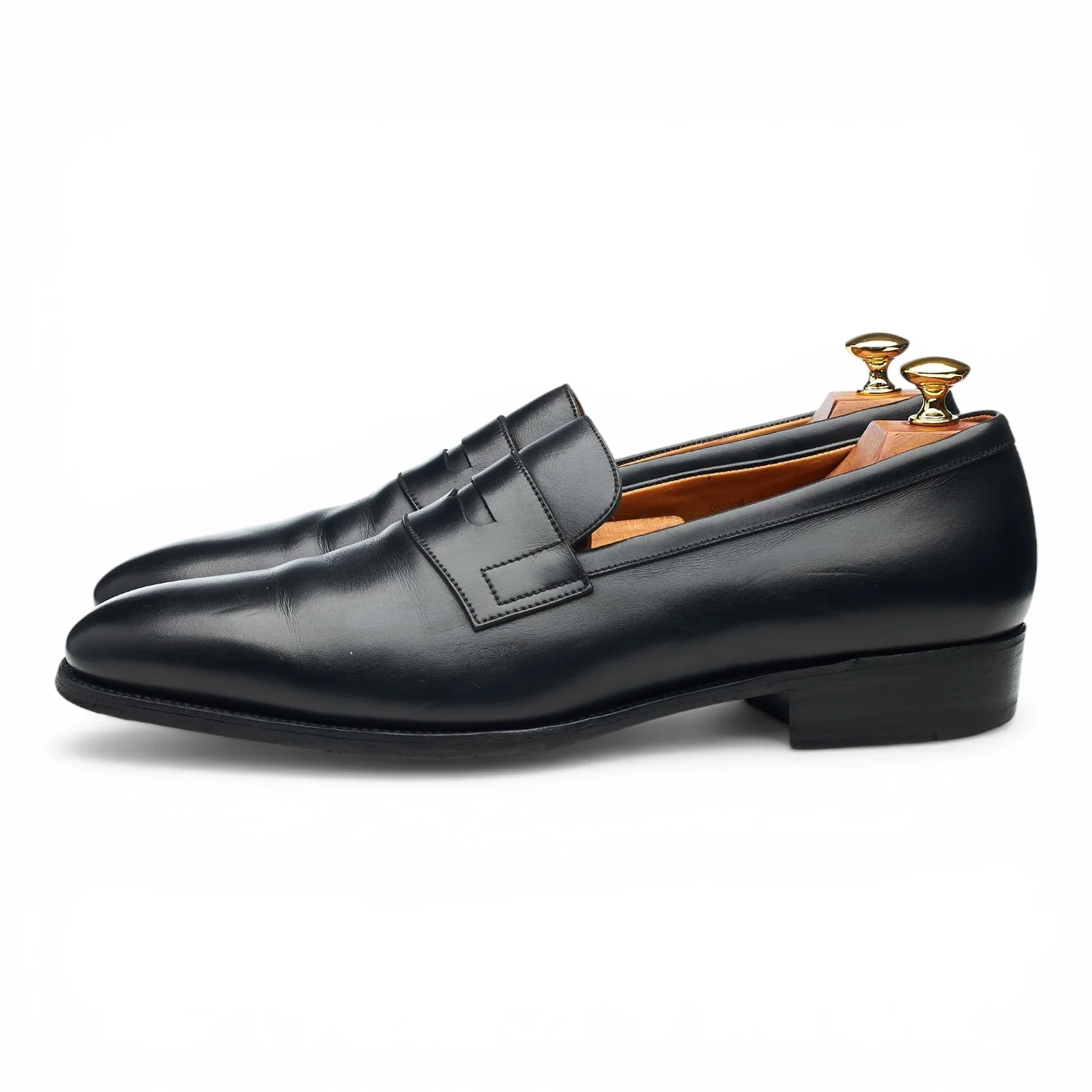 '472' Black Leather Loafers 10 D UK 10.5 - Image 3