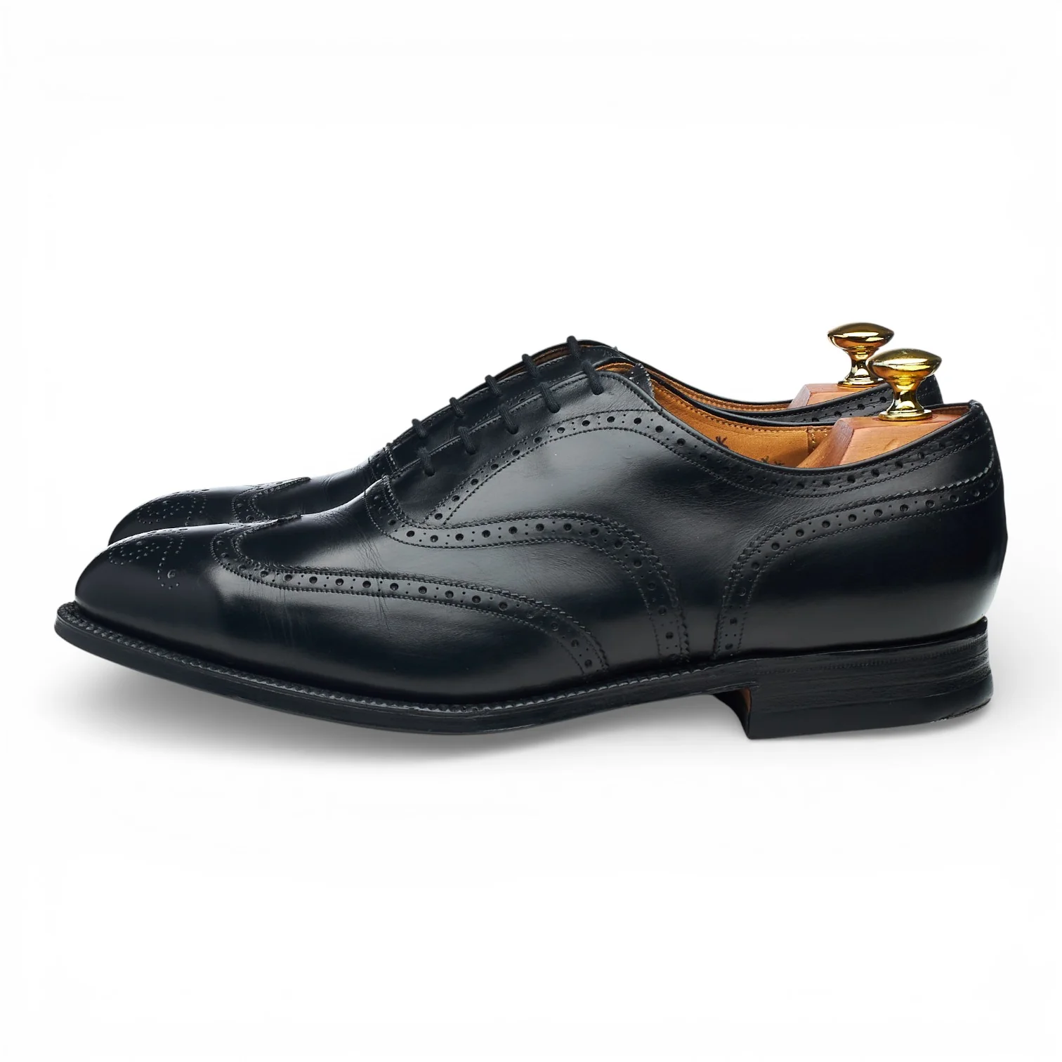 Black Leather Oxford Brogues UK 8.5 G - Image 3