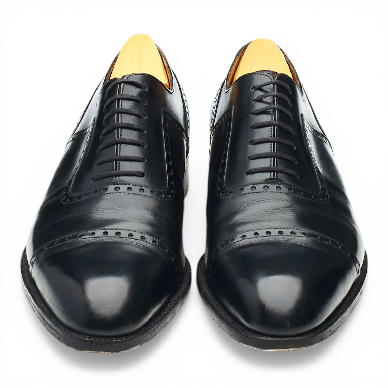 '666' Black Leather Oxford Brogues 7 D UK 7.5 - Image 2
