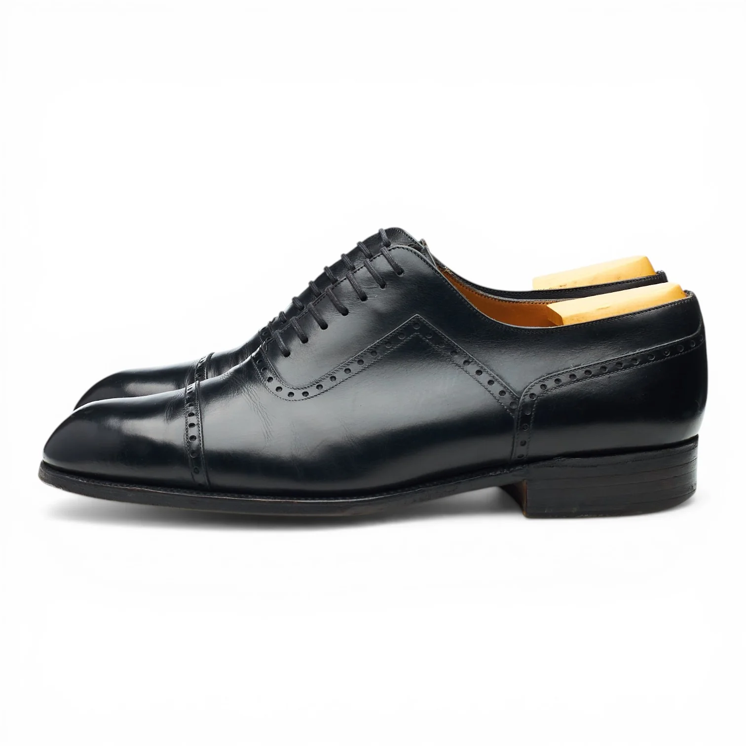 '666' Black Leather Oxford Brogues 7 D UK 7.5 - Image 3