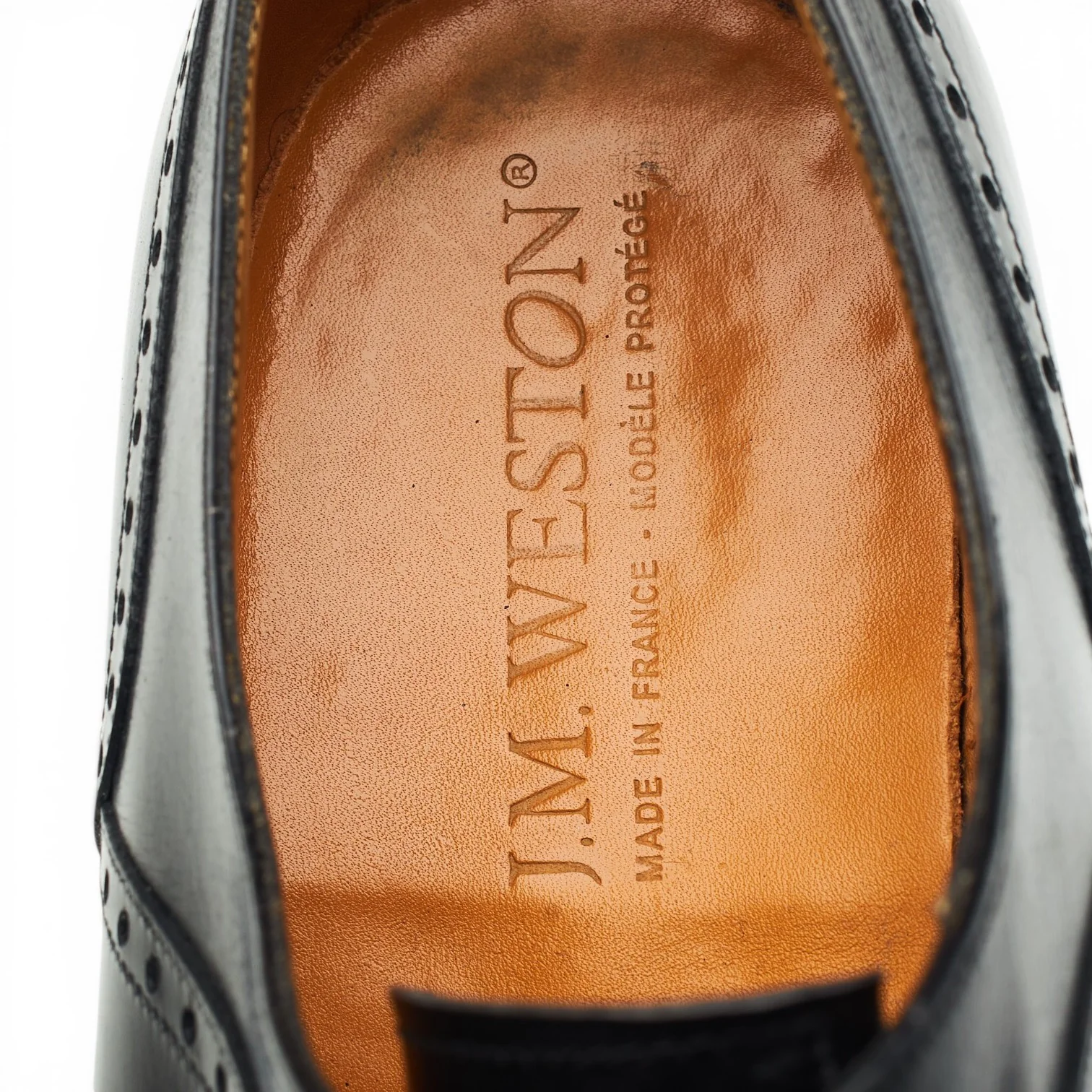 '666' Black Leather Oxford Brogues 7 D UK 7.5 - Image 7