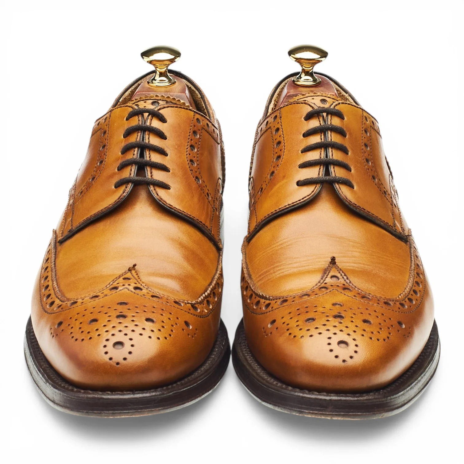 '67351' Tan Brown Leather Derby Brogues UK 9 - Image 2