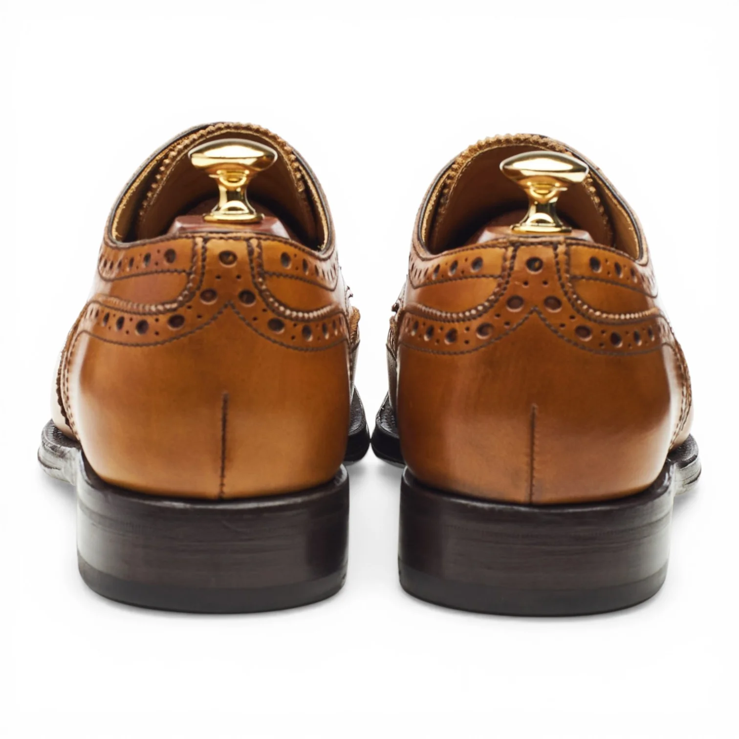 '67351' Tan Brown Leather Derby Brogues UK 9 - Image 4