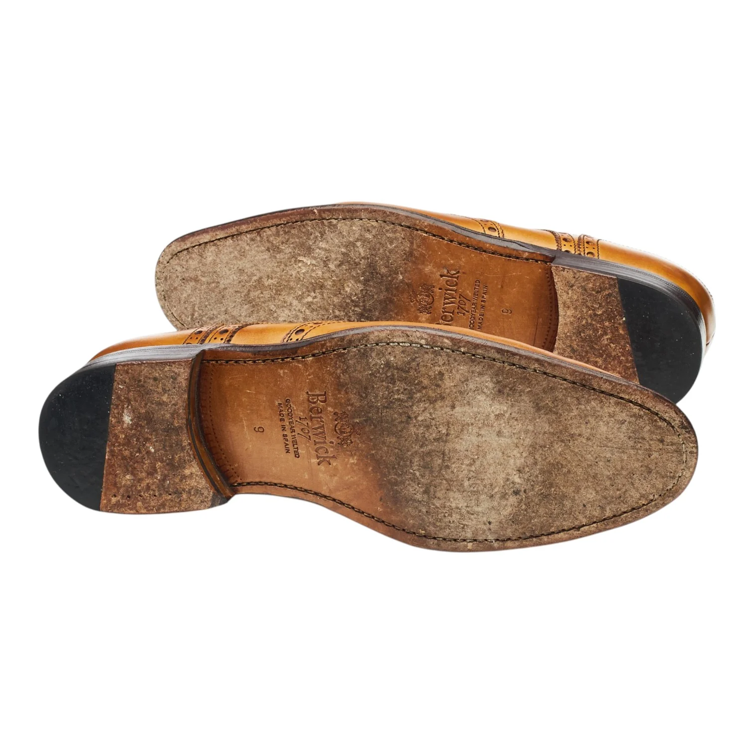 '67351' Tan Brown Leather Derby Brogues UK 9 - Image 5