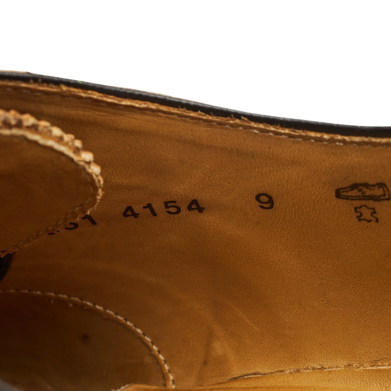 '67351' Tan Brown Leather Derby Brogues UK 9 - Image 7