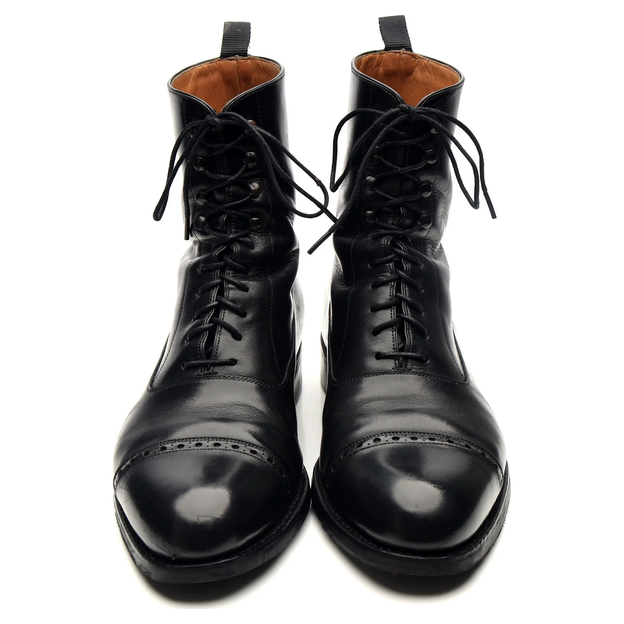 '80092' Black Leather Balmoral Boots UK 7 EE - Image 11