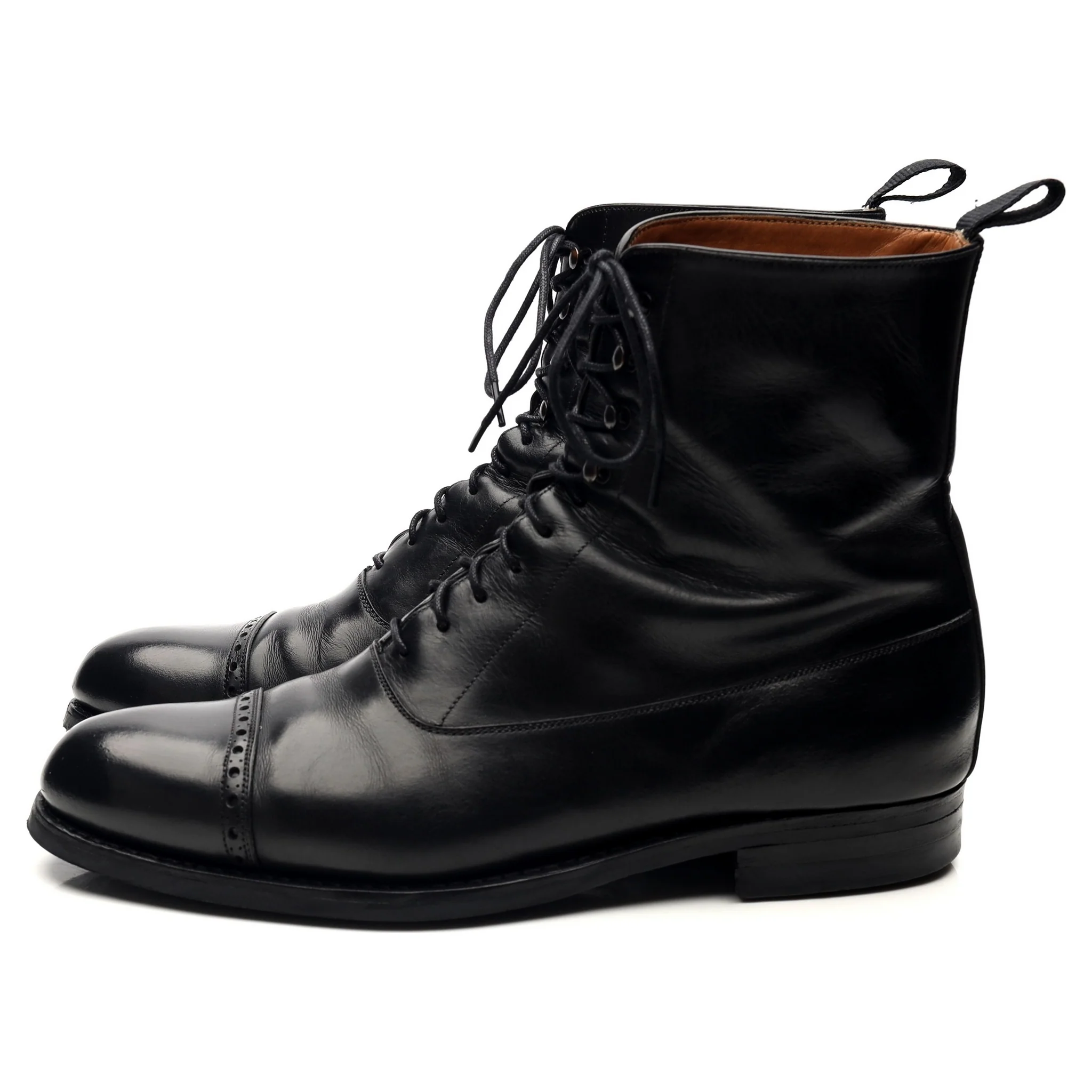 '80092' Black Leather Balmoral Boots UK 7 EE - Image 2