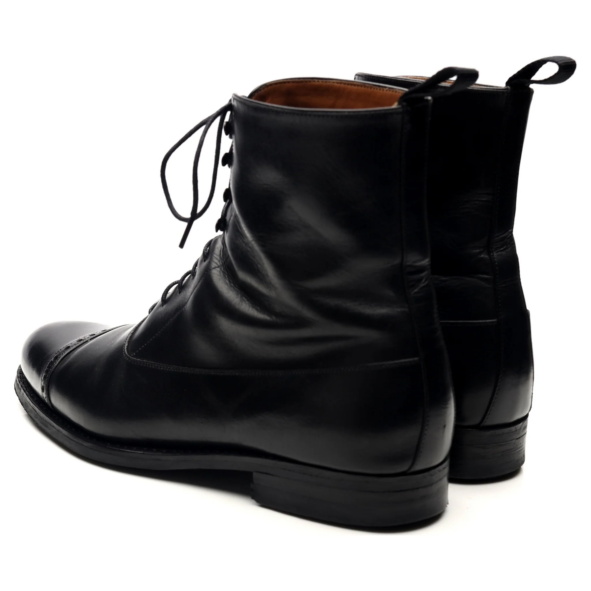 '80092' Black Leather Balmoral Boots UK 7 EE - Image 3