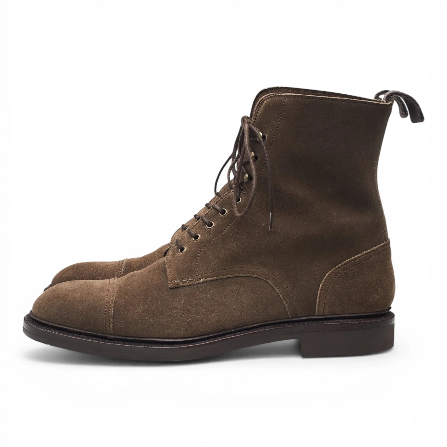 '80184' Brown Suede Cap Toe Boots UK 8 - Image 3
