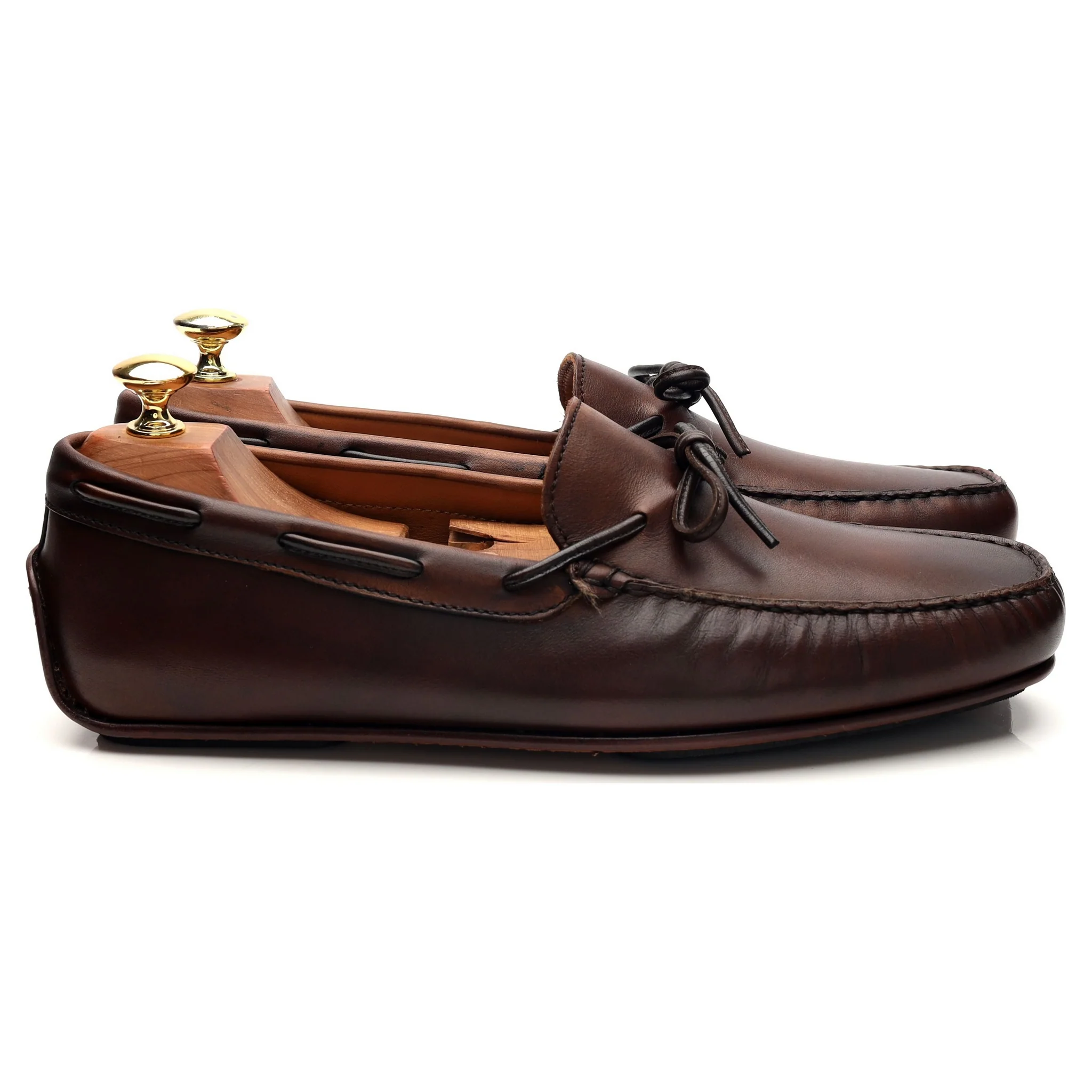 '80802' Brown Leather Driving Loafers UK 6 - 11