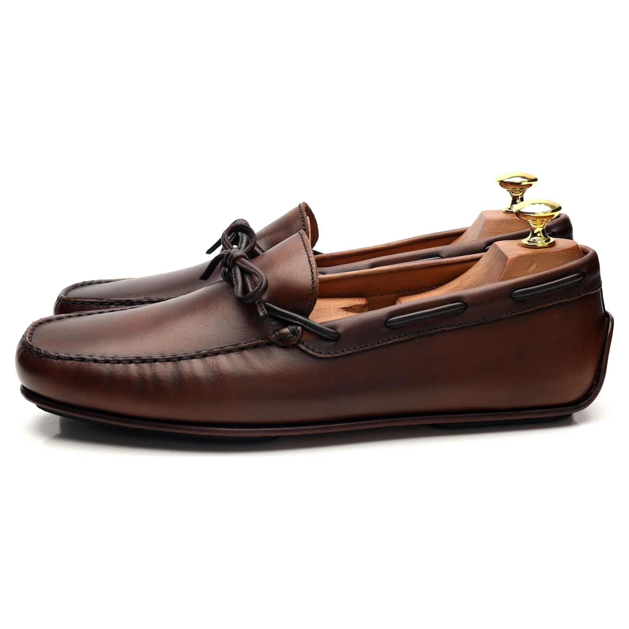 '80802' Brown Leather Driving Loafers UK 6 - 11 - Image 3
