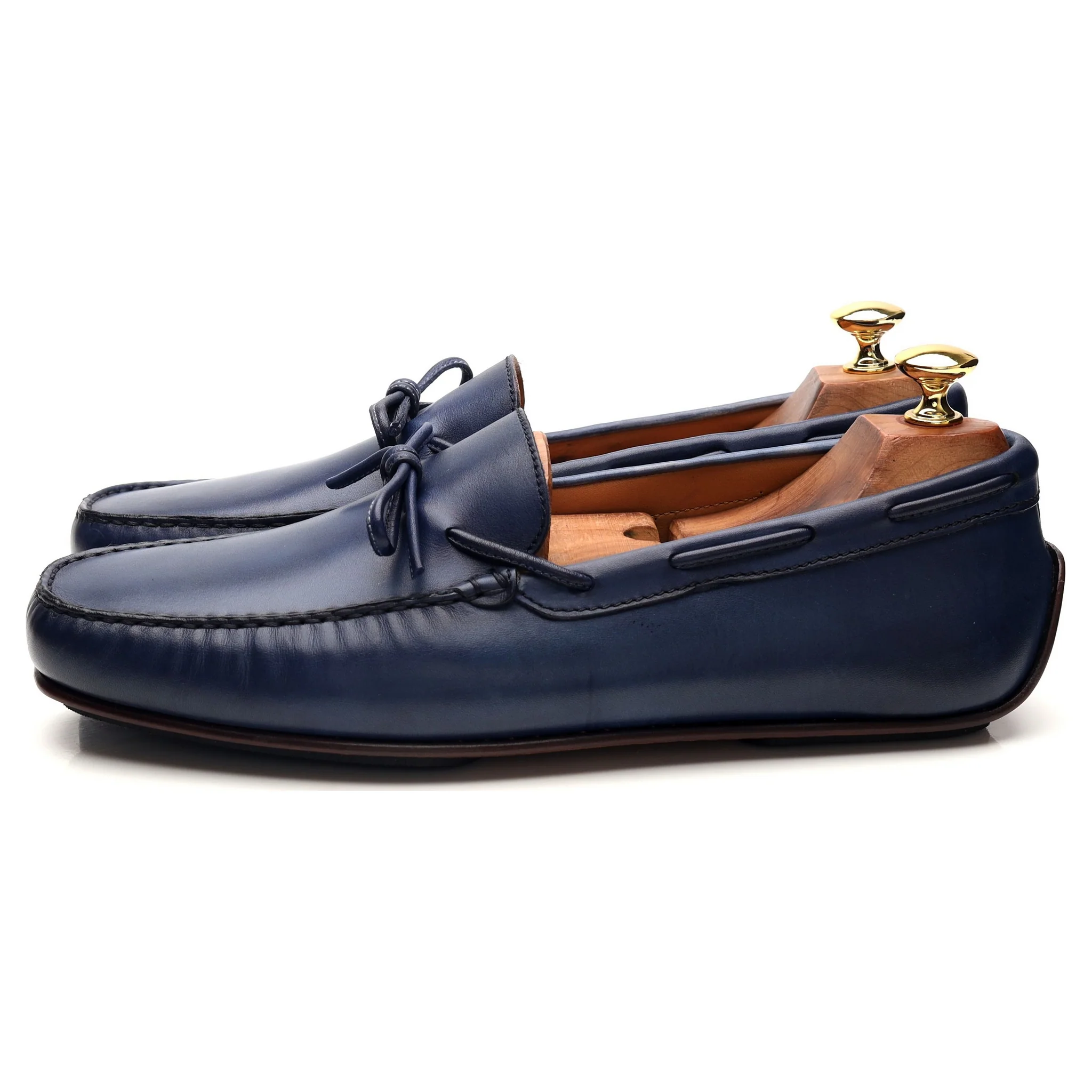 '80802' Navy Blue Leather Driving Loafers UK 6 - 10 - Image 3