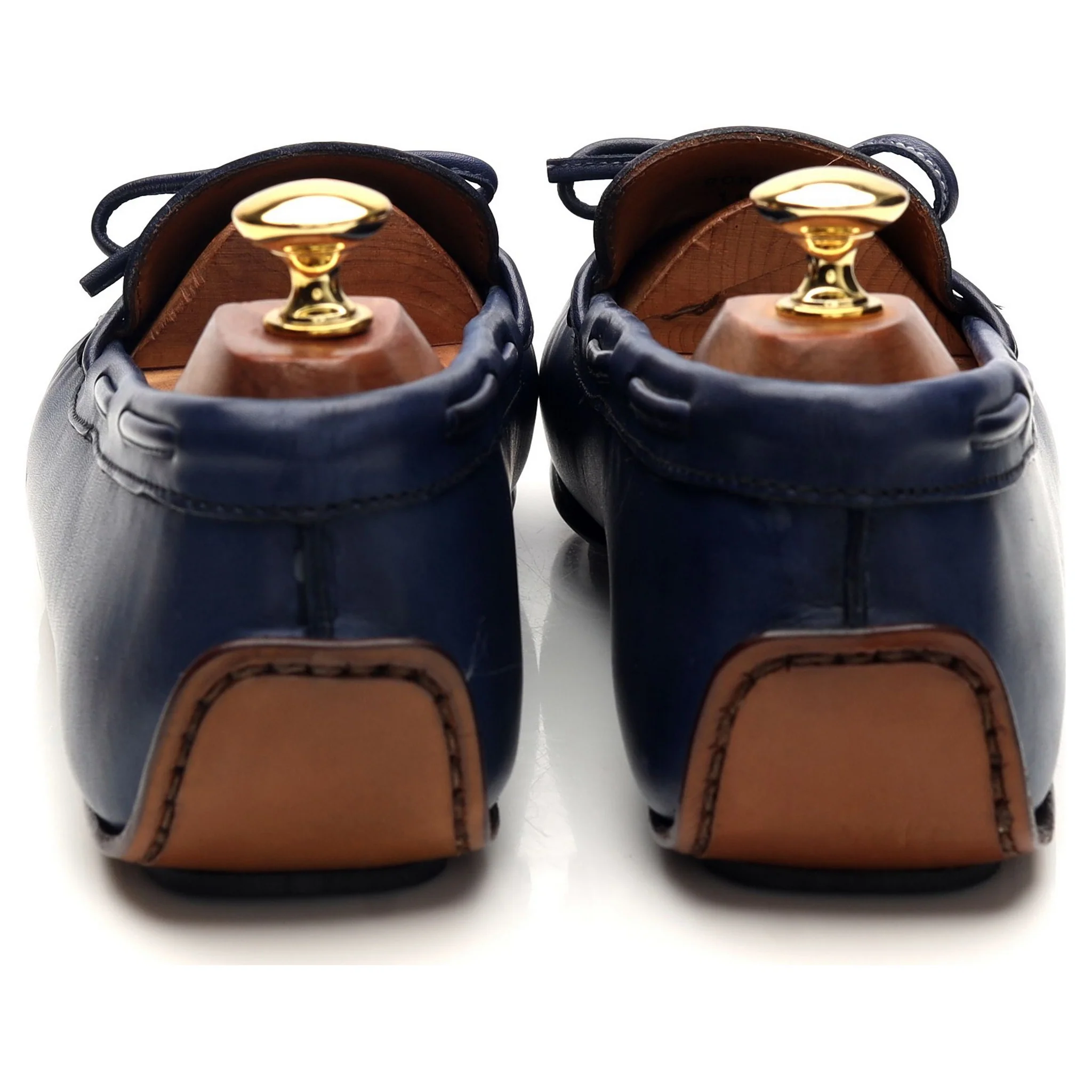 '80802' Navy Blue Leather Driving Loafers UK 6 - 10 - Image 4