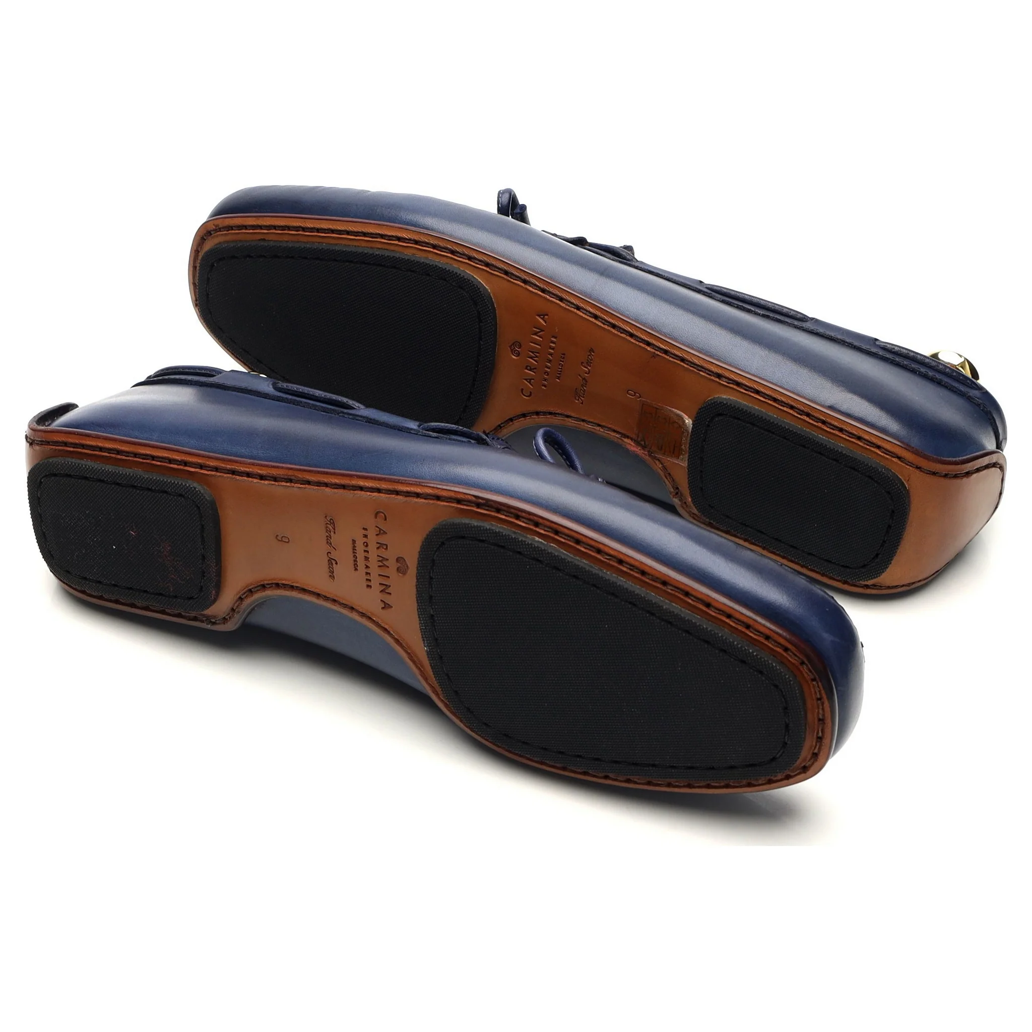 '80802' Navy Blue Leather Driving Loafers UK 6 - 10 - Image 5