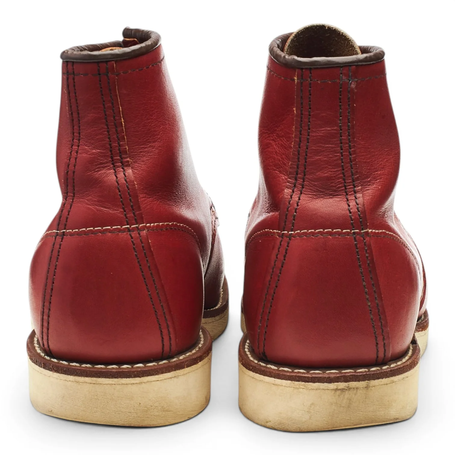 '8131' Tan Brown Leather Moc Toe Boots UK 7 US 8 - Image 4
