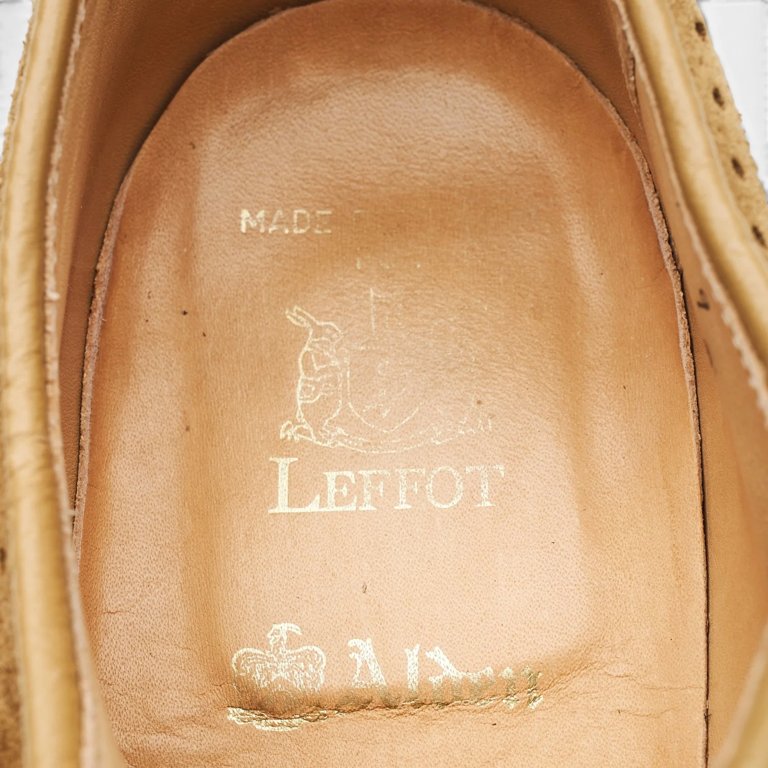 Leffot '97789' Tan Brown Suede Derby Brogues UK 8.5 US 9 D - Image 6