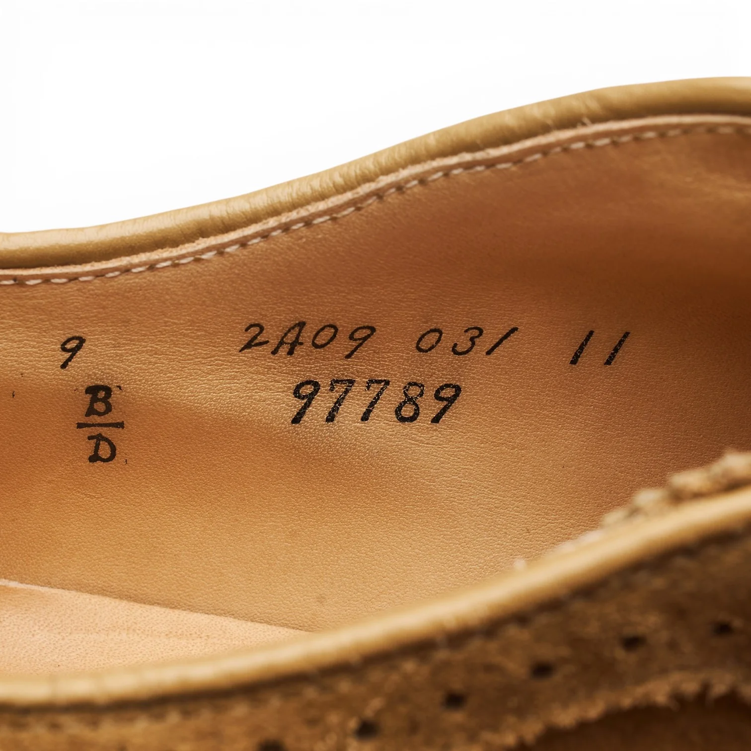 Leffot '97789' Tan Brown Suede Derby Brogues UK 8.5 US 9 D - Image 7
