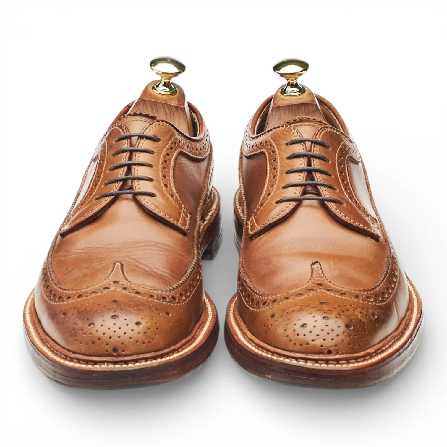 '97870' Brown Leather Derby Brogues UK 8 US 8.5 D - Image 2