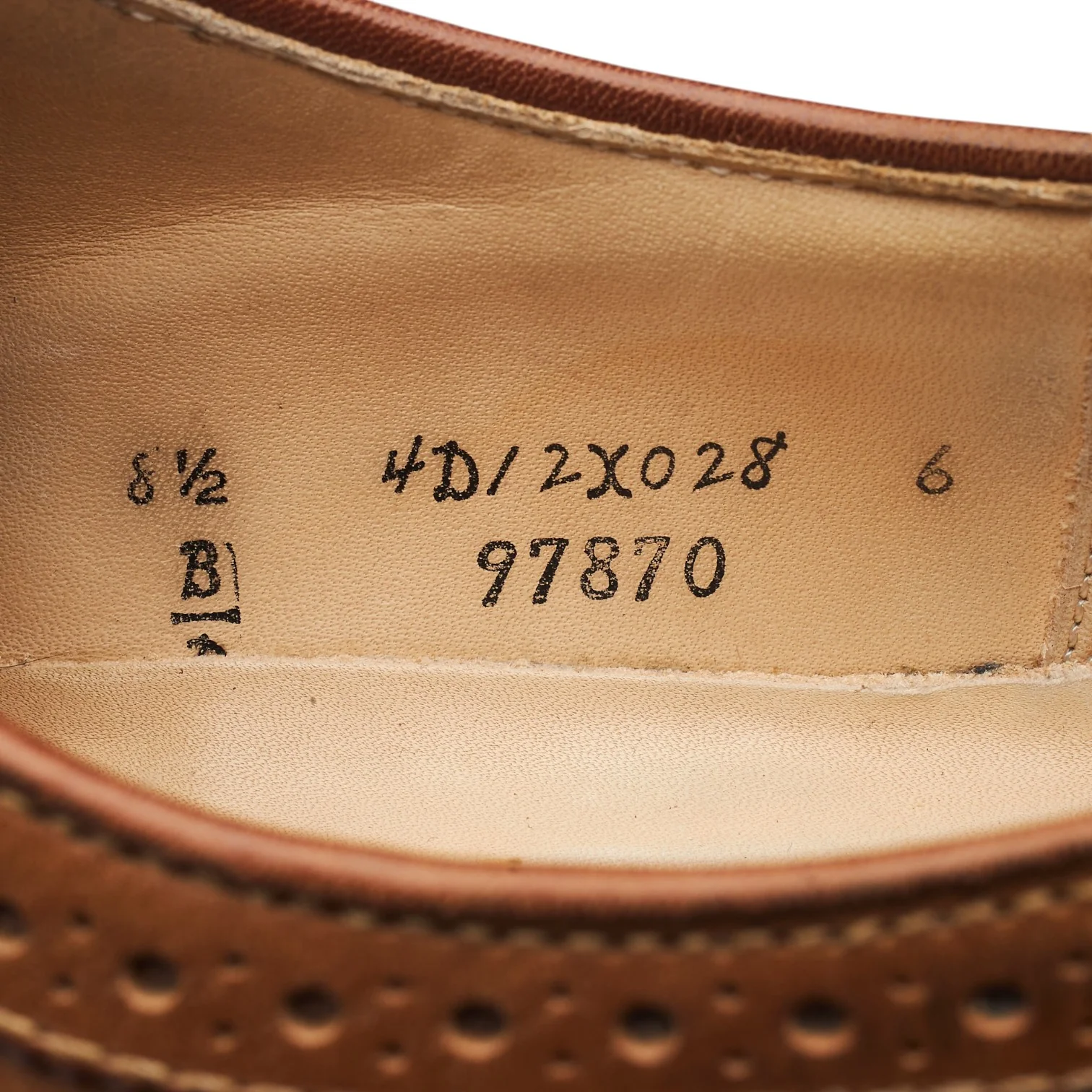 '97870' Brown Leather Derby Brogues UK 8 US 8.5 D - Image 7