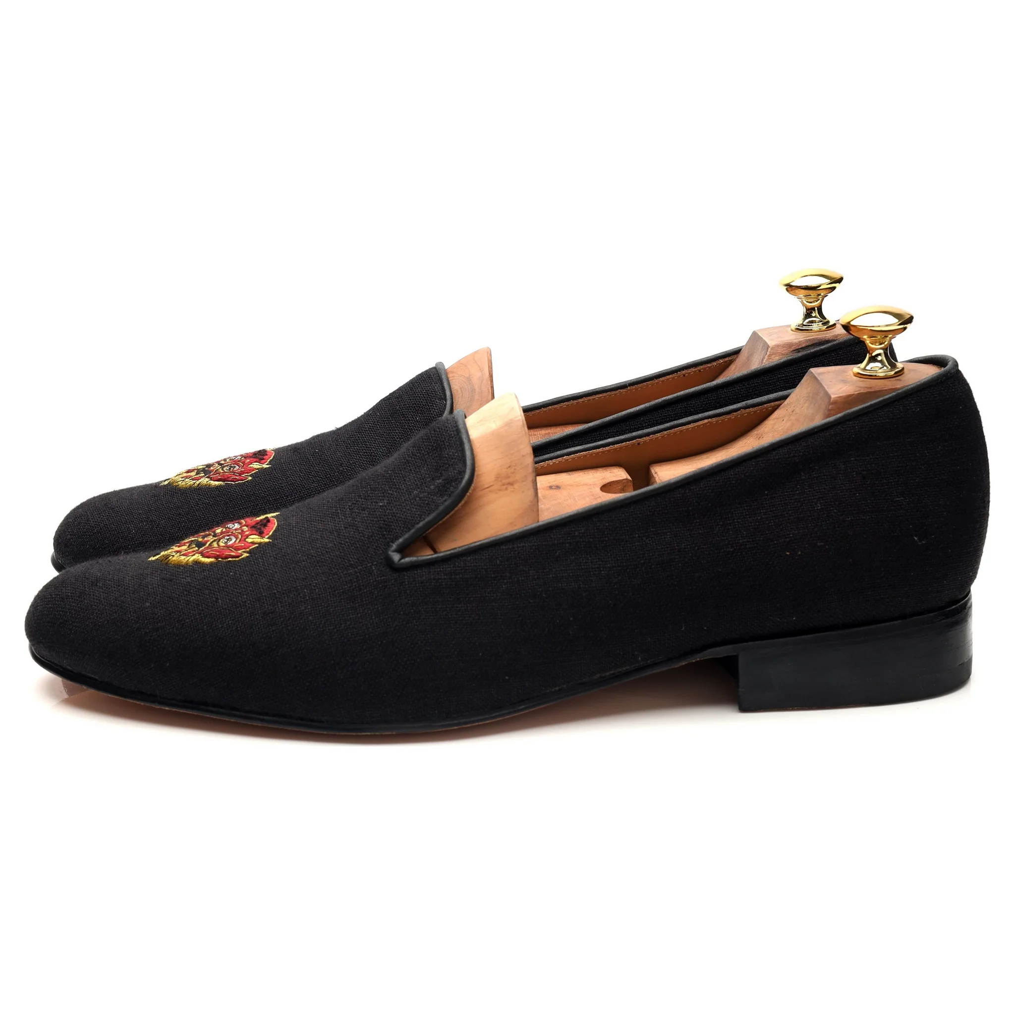 'Albert' Black Canvas Slippers UK 11 - Image 3