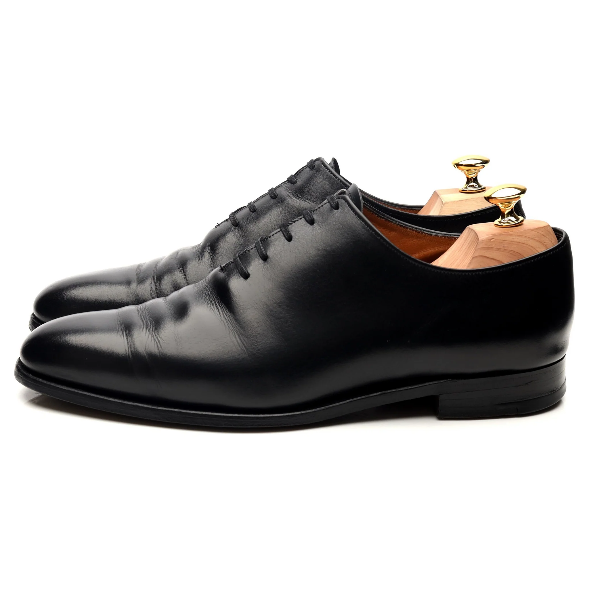 Black Leather Wholecut Oxford UK 10.5 - Image 2