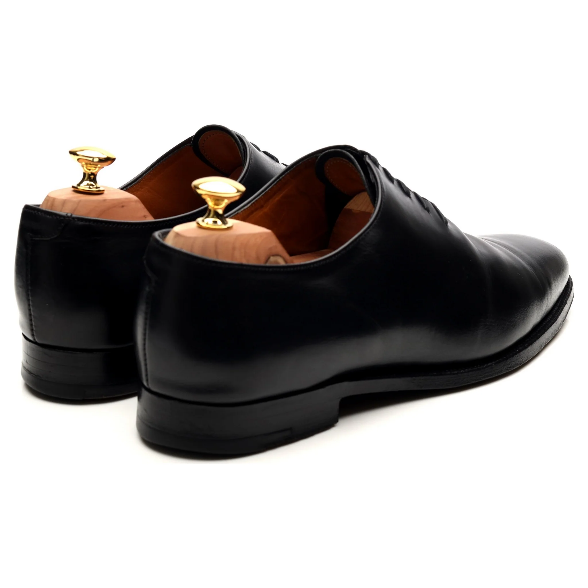Black Leather Wholecut Oxford UK 10.5 - Image 5