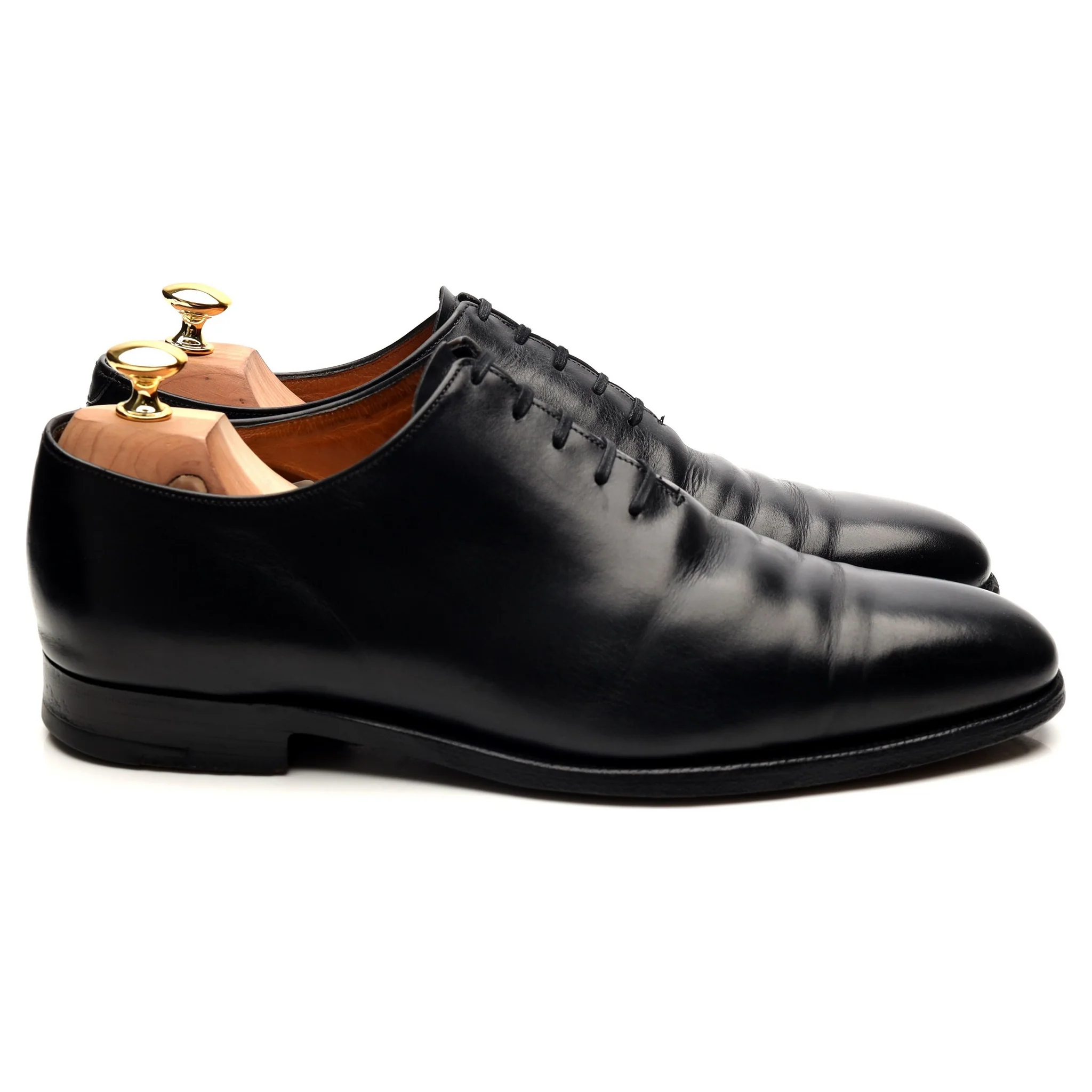 Black Leather Wholecut Oxford UK 10.5 - Image 6
