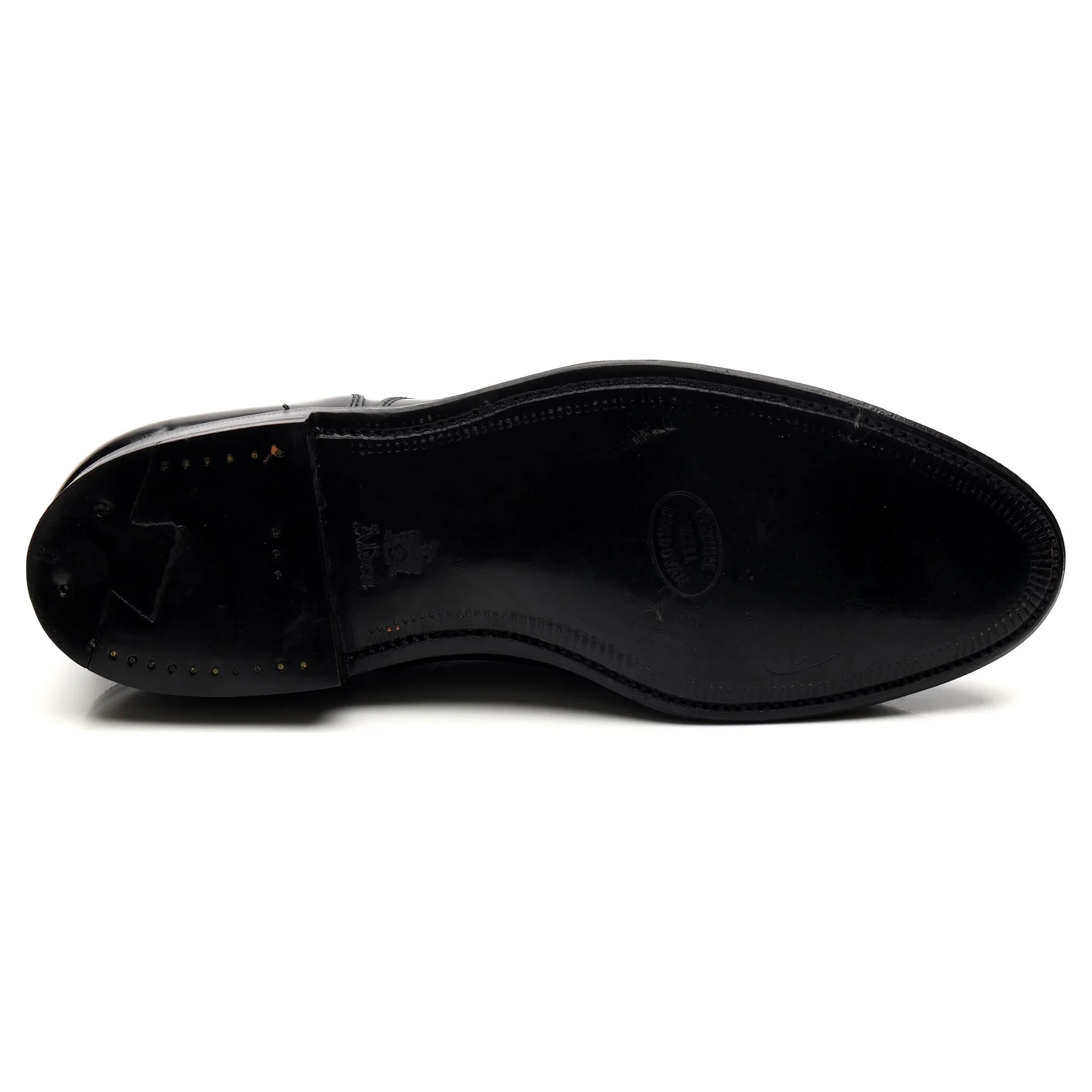 '5183' Black Cordovan Leather Oxford UK 8 US 8.5 - Image 11