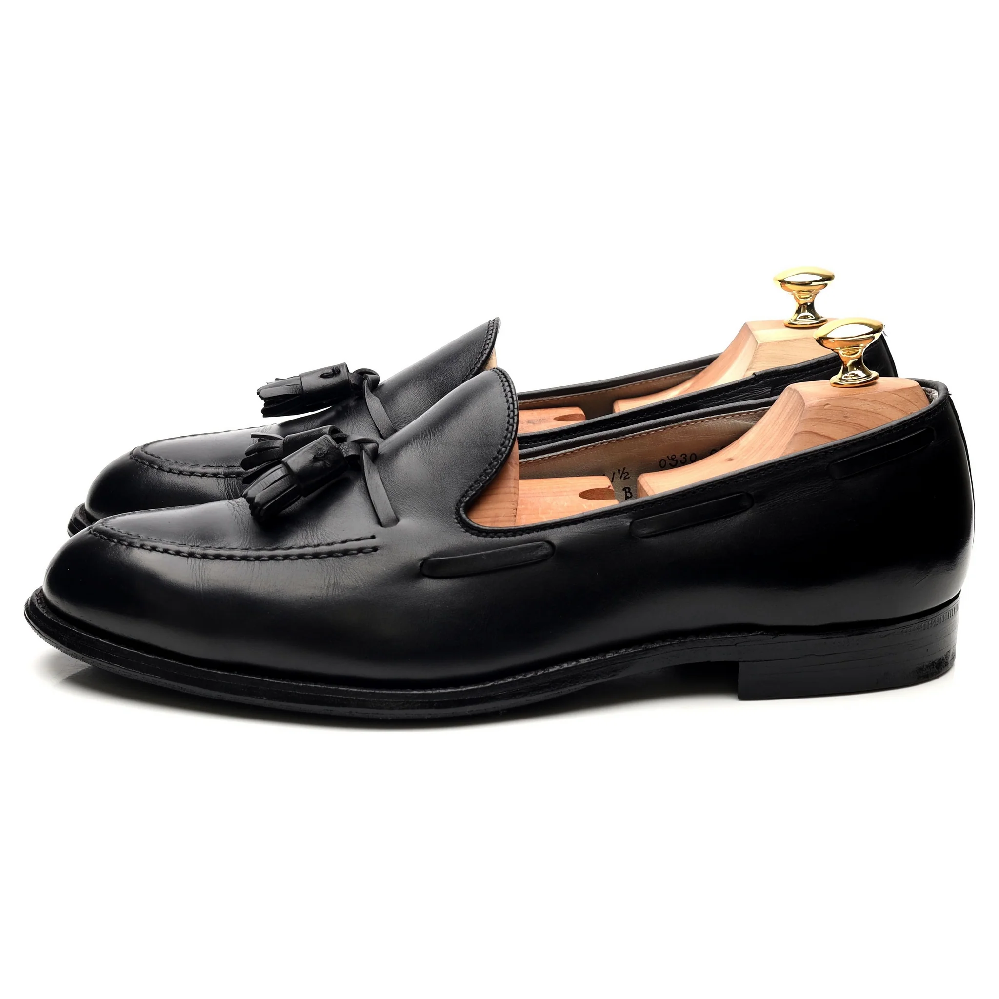 '660' Black Leather Tassel Loafers UK 11 US 11.5 D - Image 2