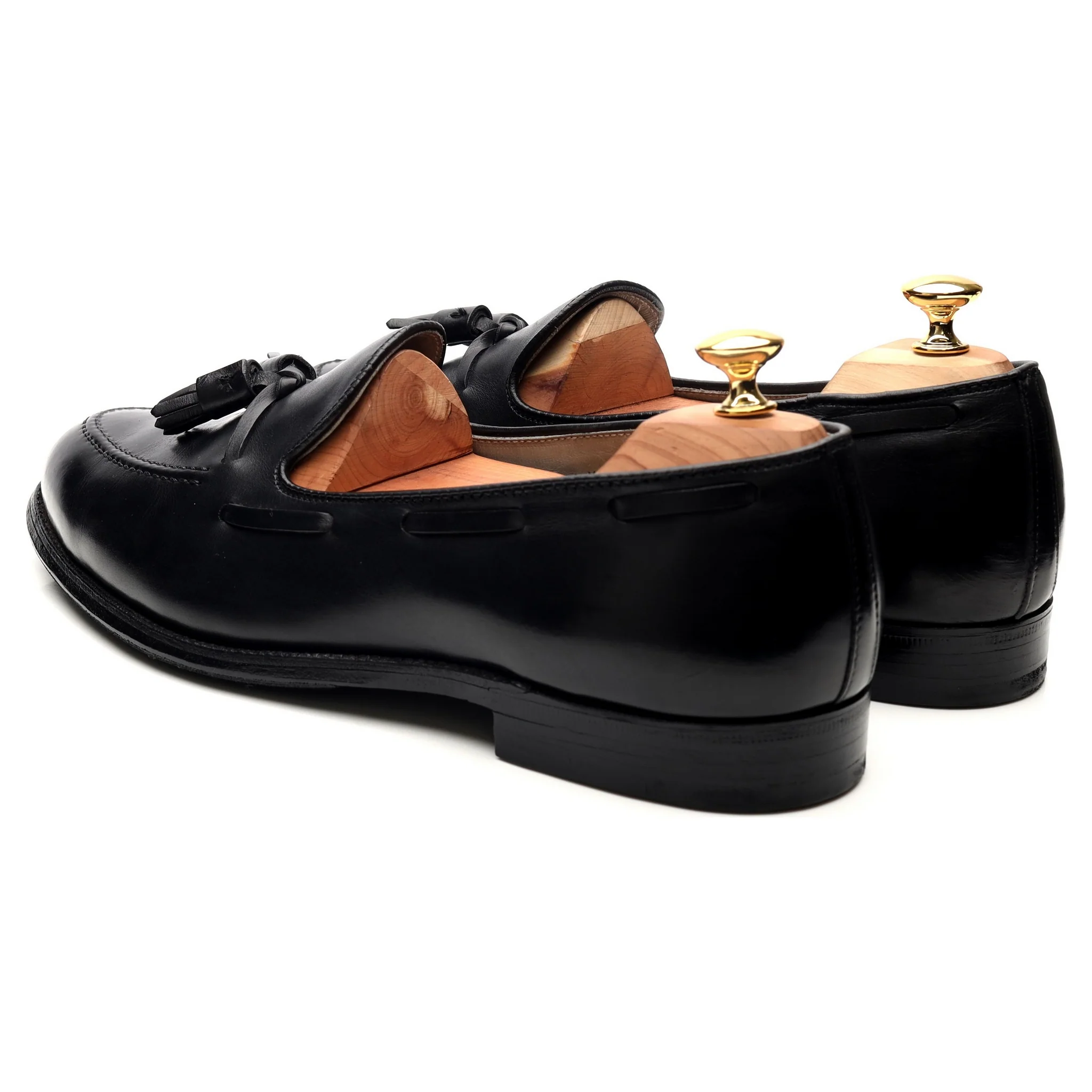 '660' Black Leather Tassel Loafers UK 11 US 11.5 D - Image 3