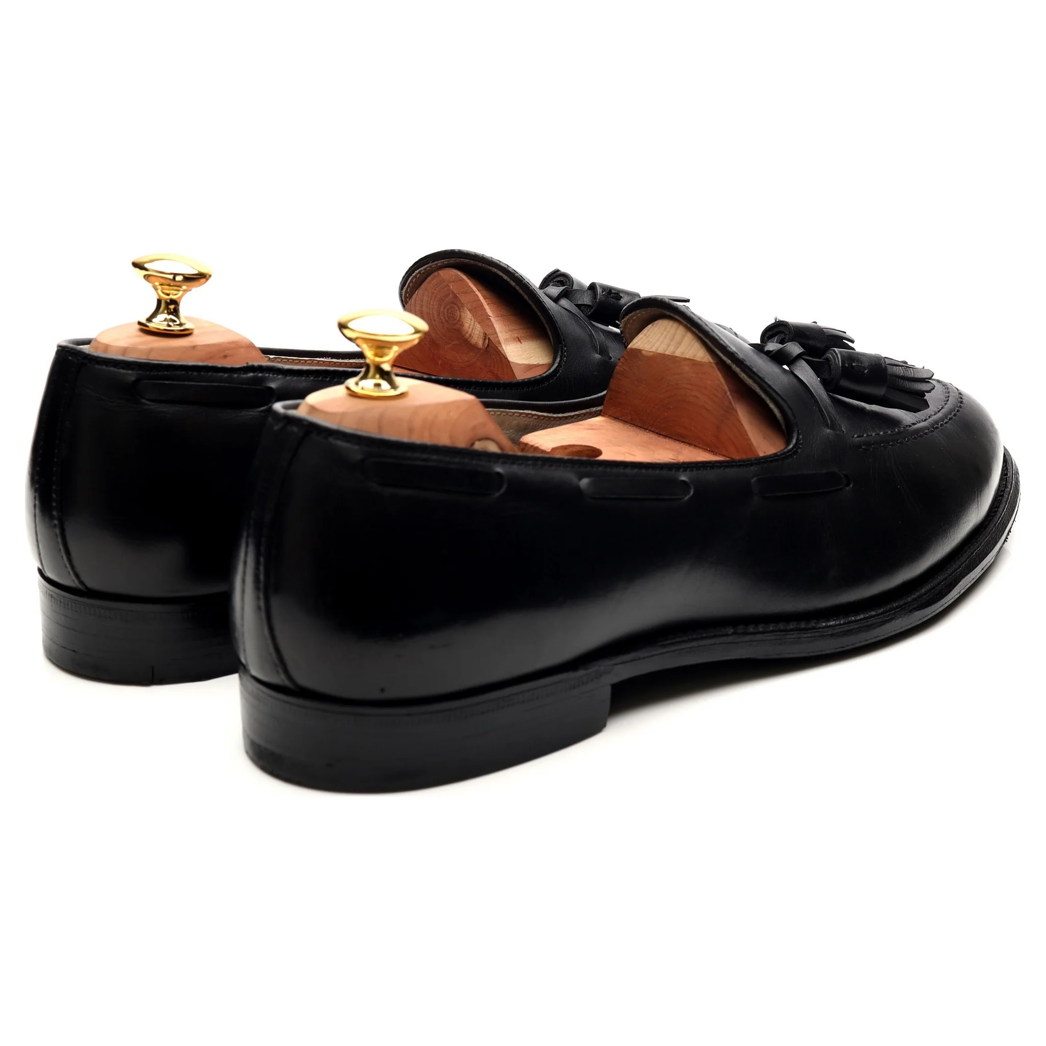'660' Black Leather Tassel Loafers UK 11 US 11.5 D - Image 5