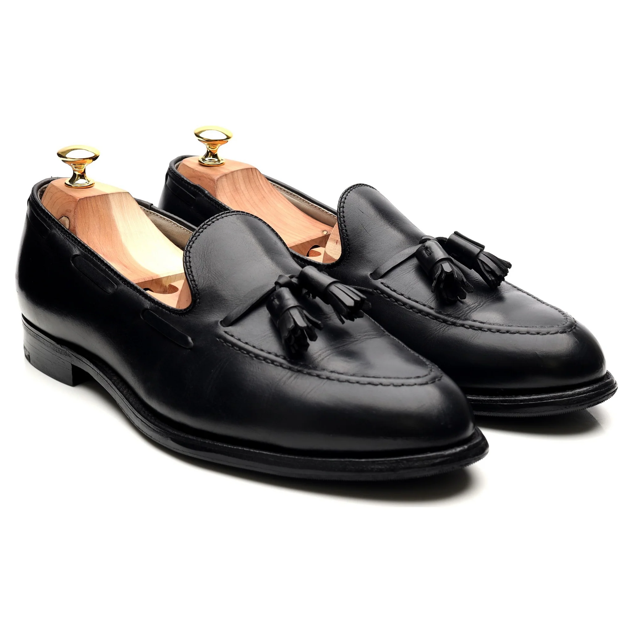 '660' Black Leather Tassel Loafers UK 11 US 11.5 D - Image 7