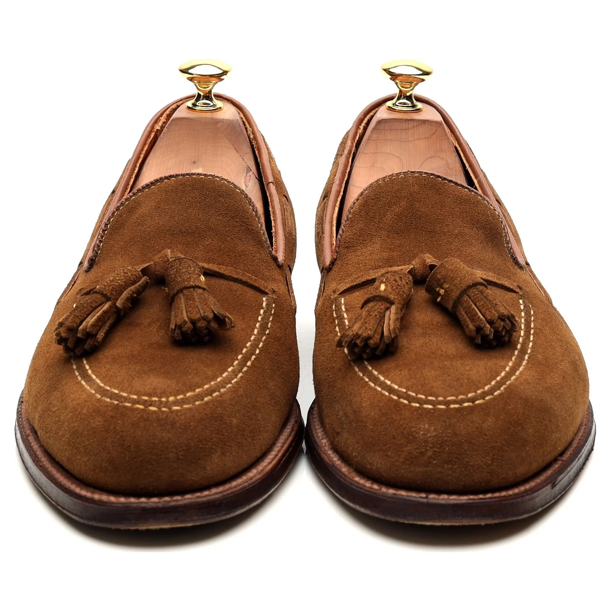 '3403' Snuff Tan Brown Suede Tassel Loafers UK 8.5 US 9 E - Image 8