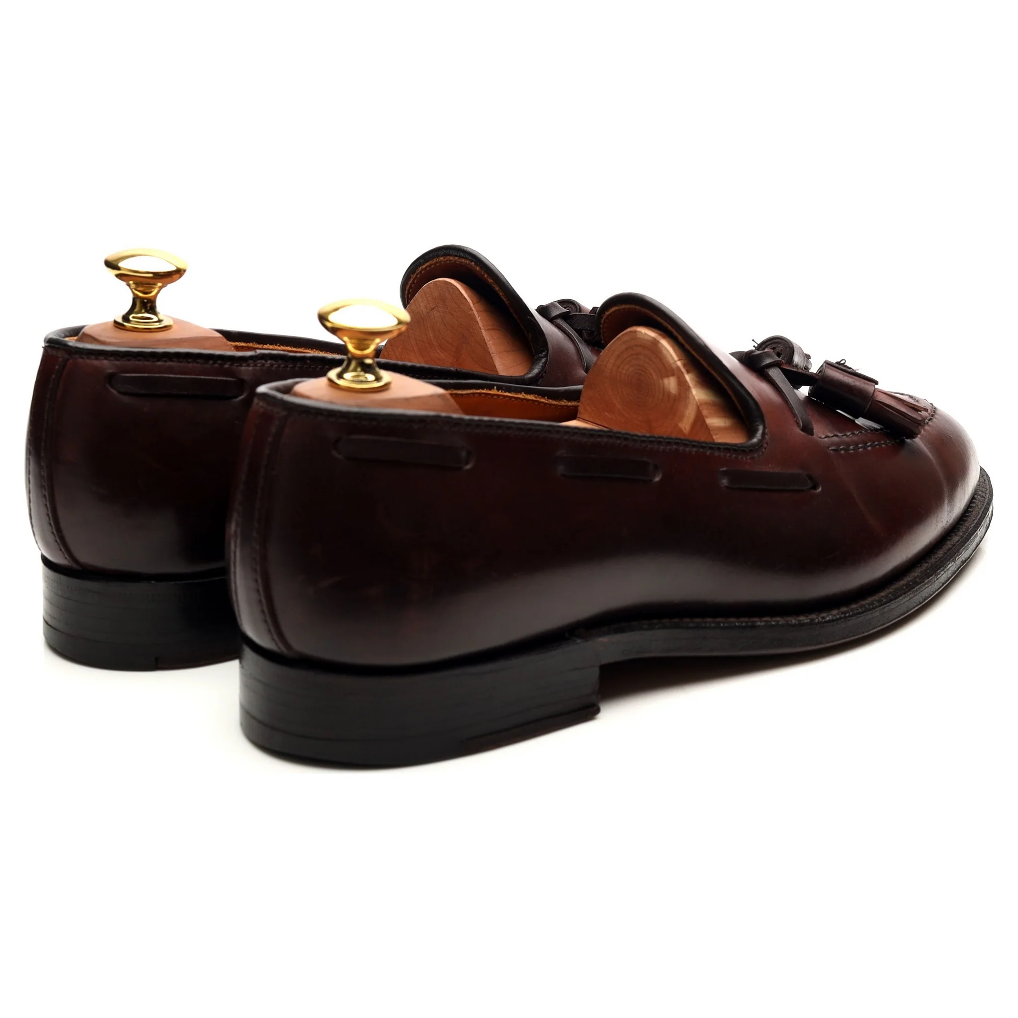 '563' Burgundy Cordovan Leather Tassel Loafers UK 7 US 7.5 - Image 5