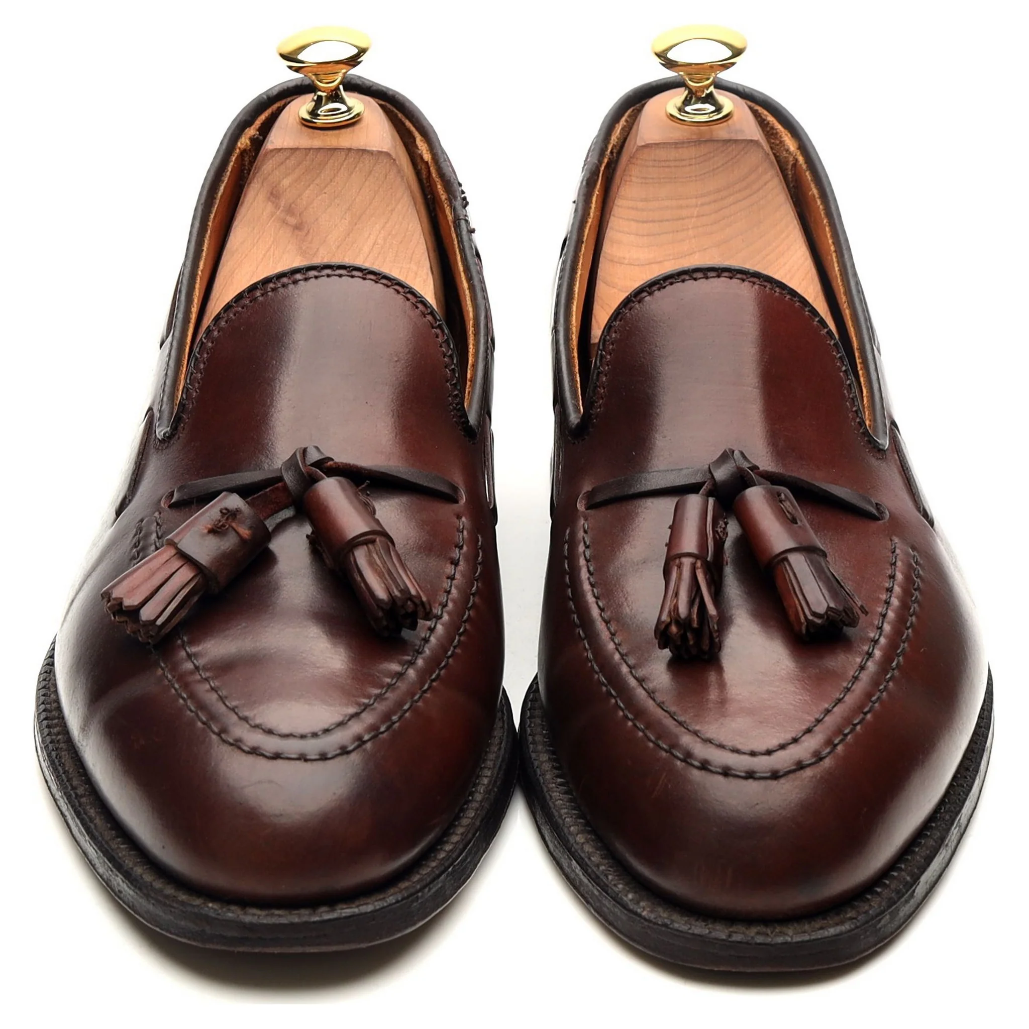 '563' Burgundy Cordovan Leather Tassel Loafers UK 7 US 7.5 - Image 9