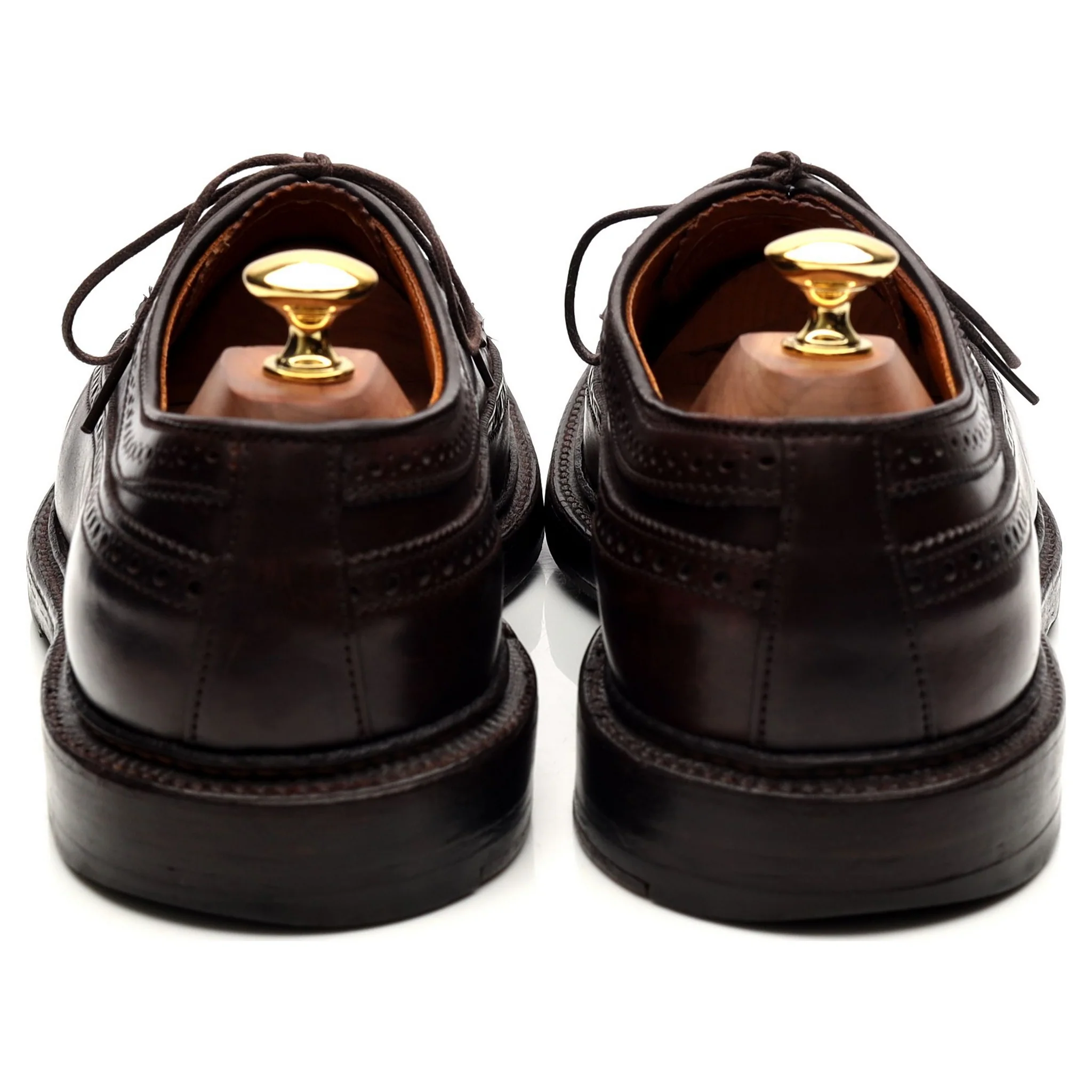 '975' Burgundy Cordovan Leather Derby Brogues UK 9 US 9.5 - Image 4