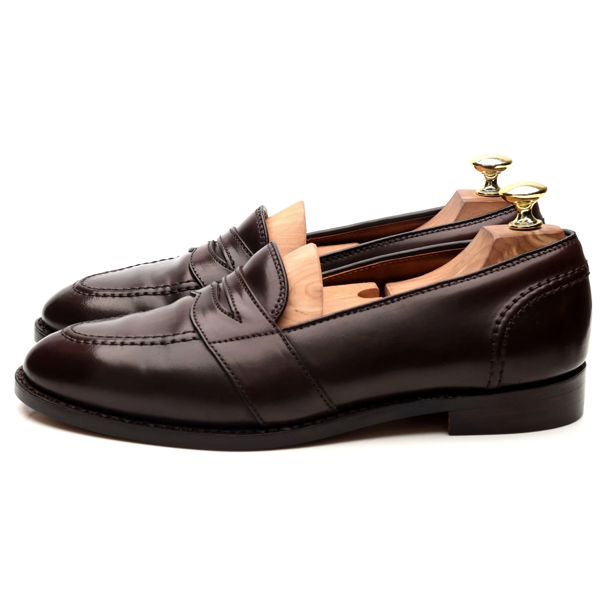 '684' Burgundy Cordovan Leather Loafers UK 7.5 US 8 - Image 2