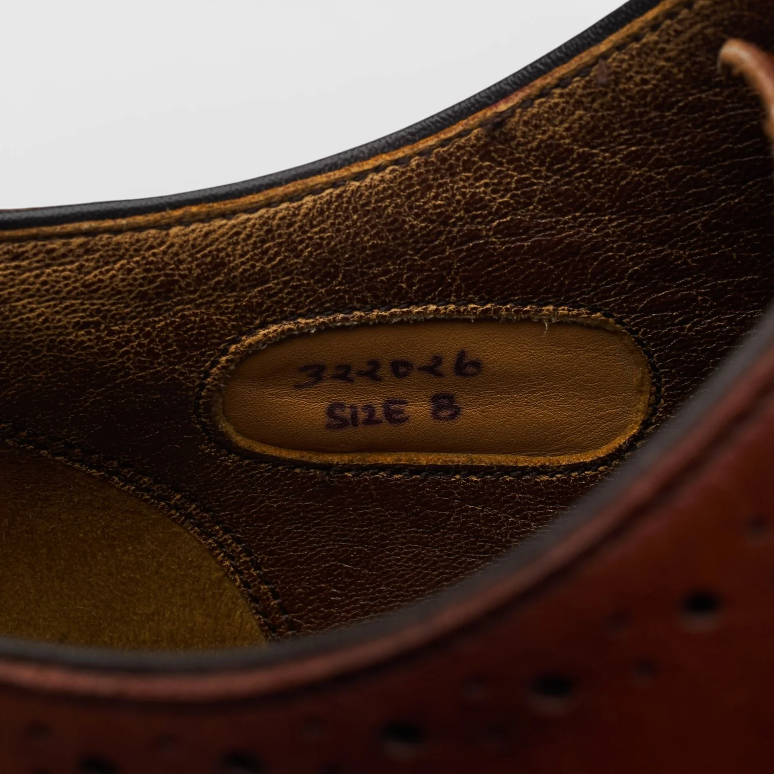 'Alderney' Tan Brown Leather Wholecut Oxford UK 8 FX - Image 7