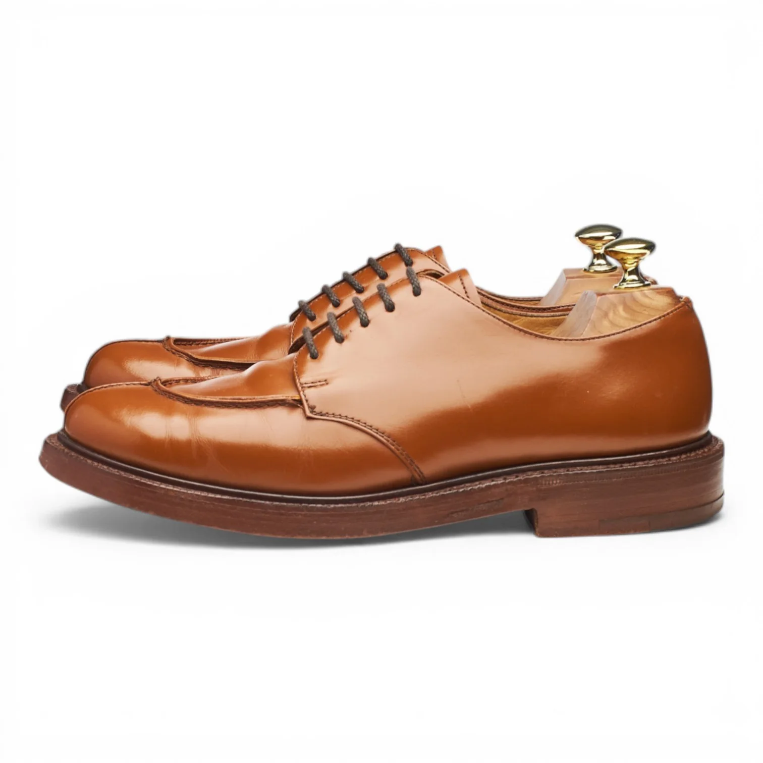 'Alex' Tan Brown Leather Split Toe Derby UK 7.5 F - Image 3