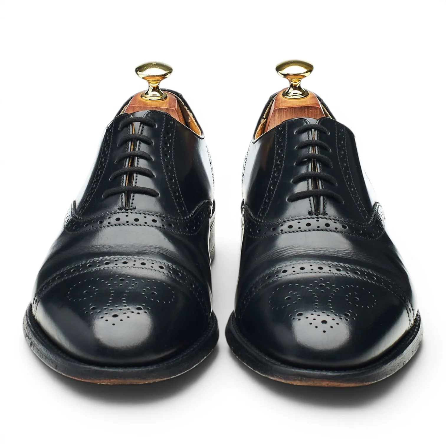 'Alfred' Black Leather Oxford Brogue UK 7 G - Image 2